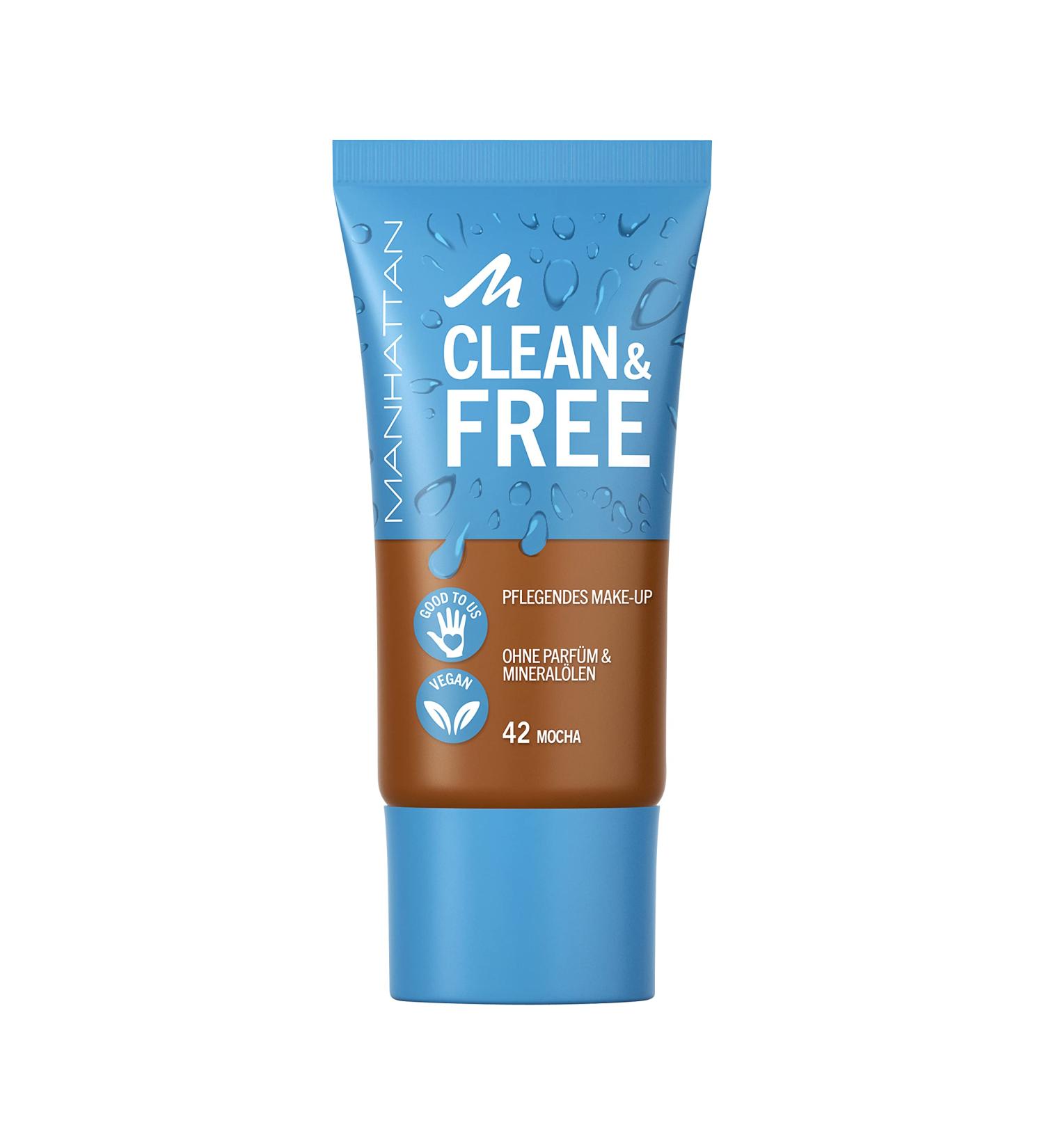  Manhattan Manhattan Clean & Free Skin Tint Fb. 42 Mocha Maquillage Hydratant Vegan 30 ml - Buy Online on GoSupps.com