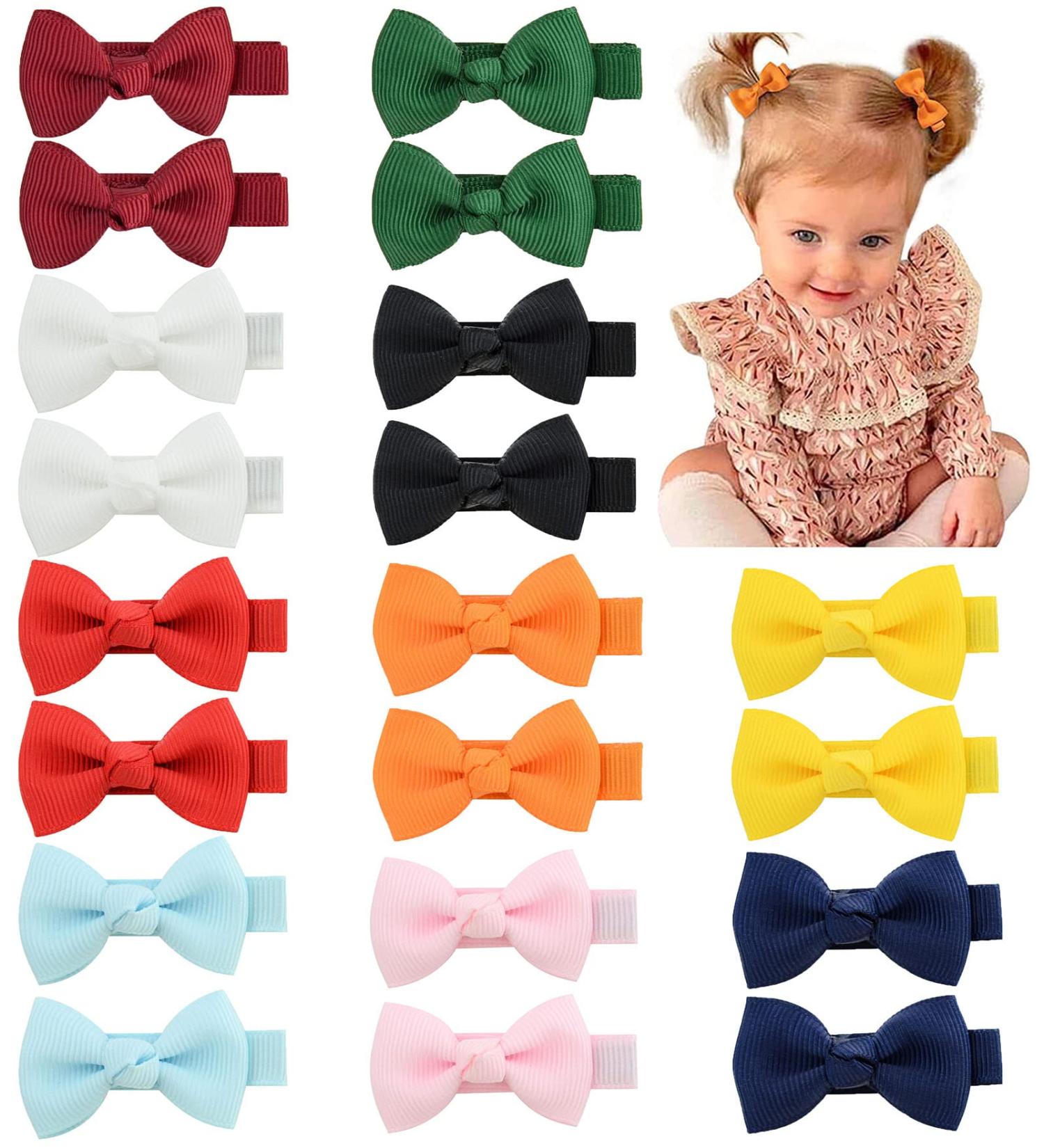20Pcs Baby Hair Clips Bows - Fully Lined Grosgrain Ribbon Barrettes for Infants & Girls - Perfect Hair Accessories - Buy Online on GoSupps.com