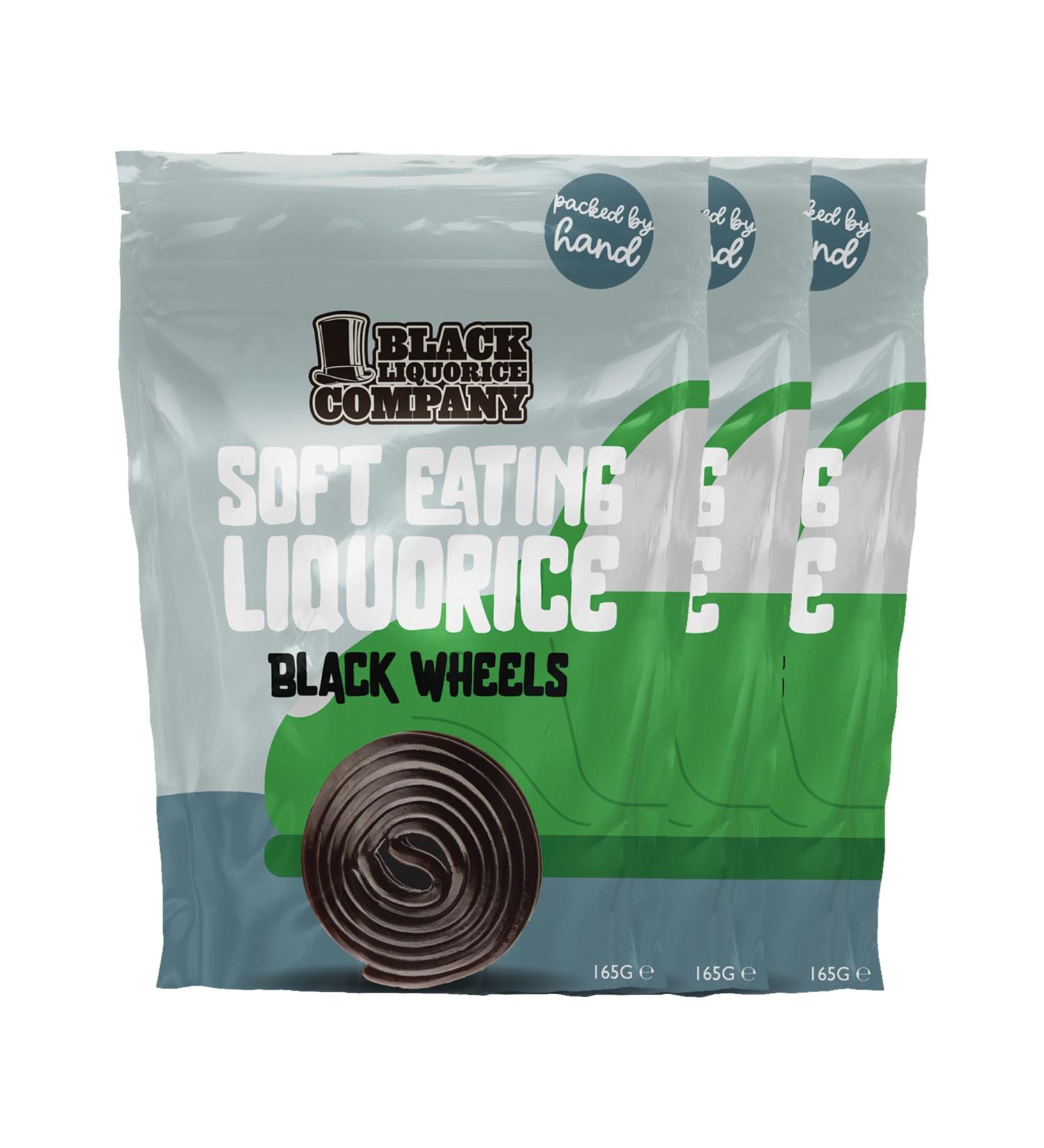 Black Liquorice Company - Black Liquorice Wheels 3 x 165g - Buy Online on GoSupps.com