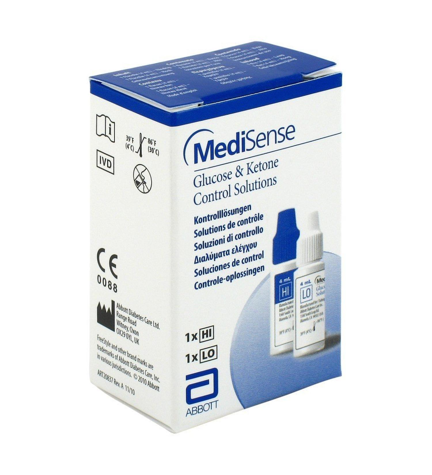 MediSense Glucose & Kentone Control Solutions 2 Fl