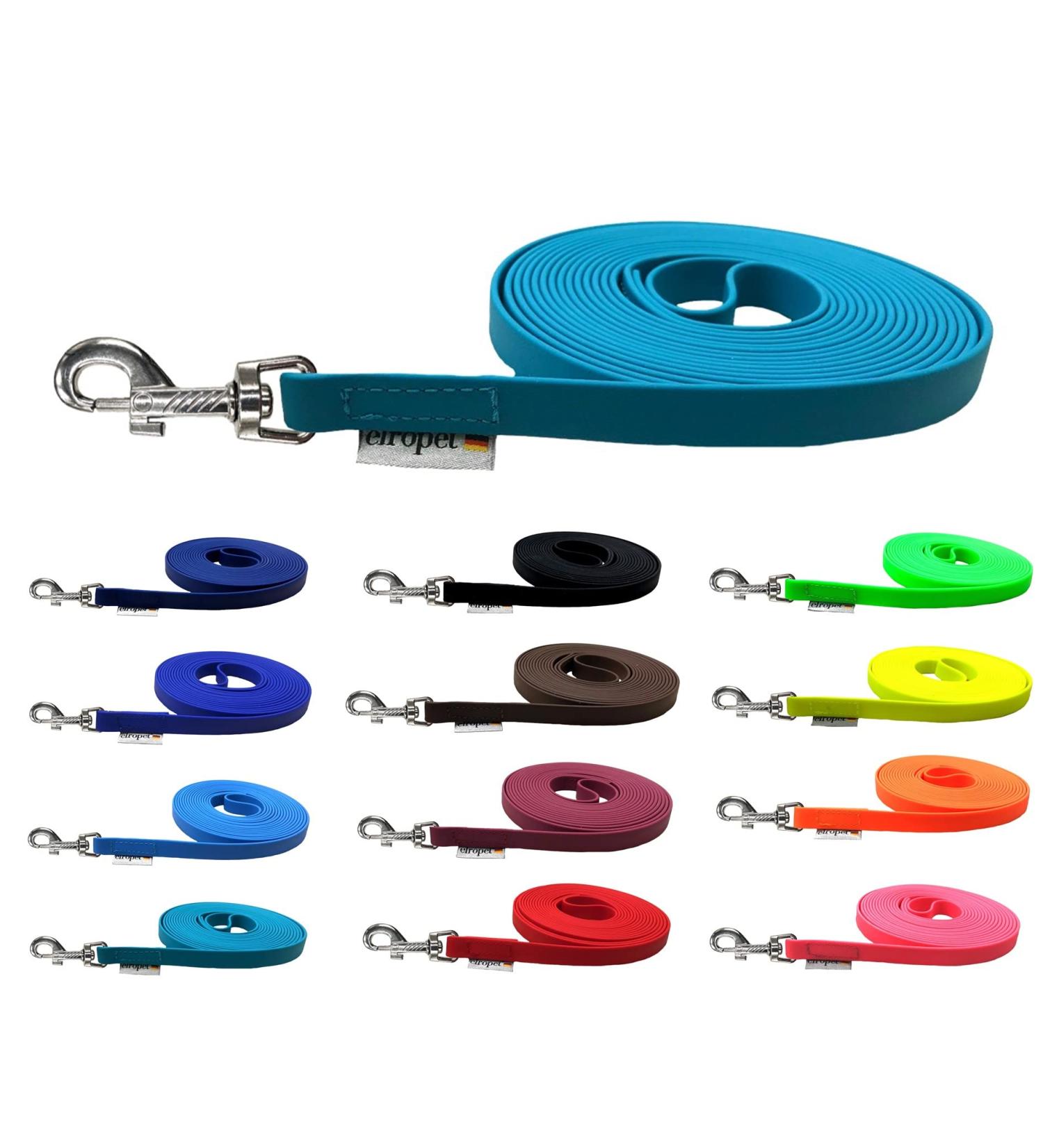 Terrified Biothane Dog Leash for Medium & Large Dogs - 16mm Wide 3m to 15m Lengths Petrol Color - Buy Online on GoSupps.com