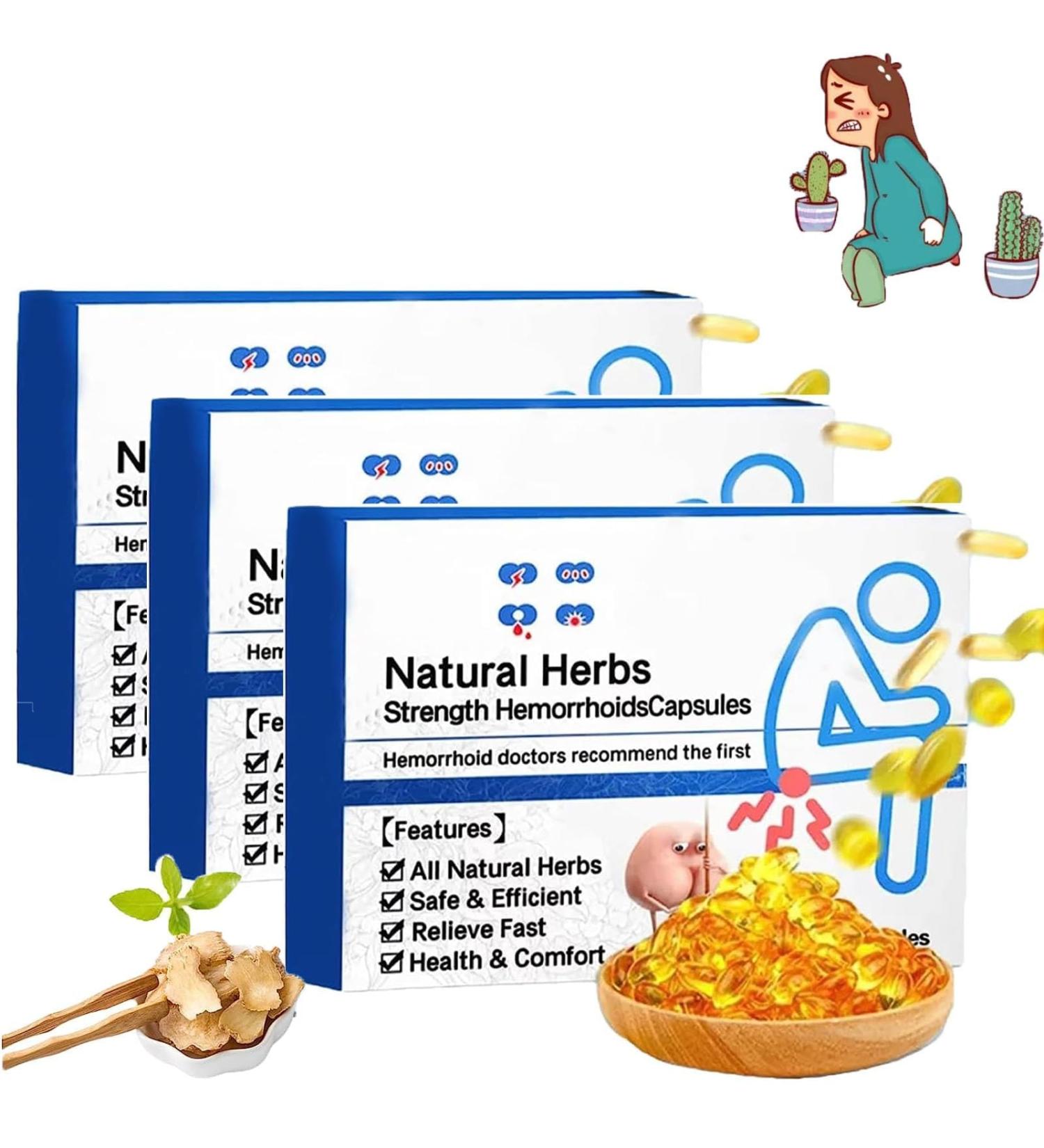 MUTYNE Natural Herbal Strength Hemorrhoid Capsules - Rapid Hemorrhoid Treatment (3pcs) - Buy Online on GoSupps.com