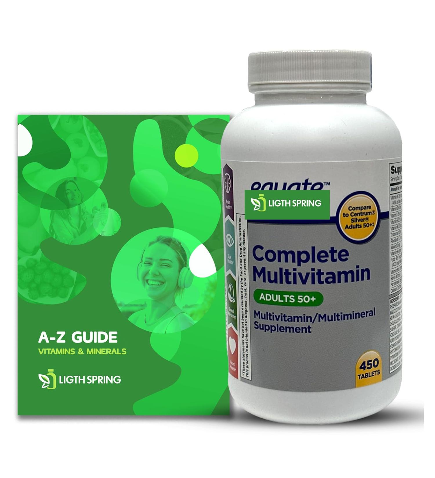 Equate Adults 50+ Complete Multivitamin/Multimineral Supplement Tablets 450 Ct Bundle with Exclusive Vitamins & Minerals - Buy Online on GoSupps.com
