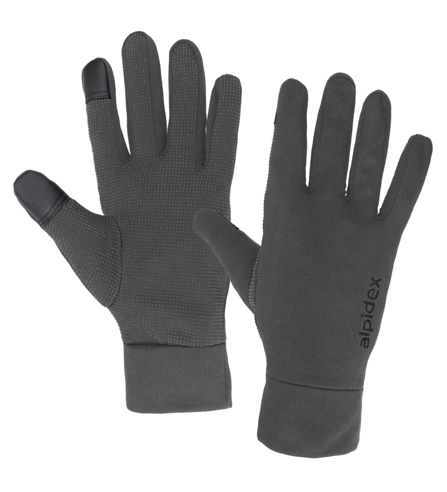 Alpidex Light Sports Gloves - Touchscreen Running & Winter Bike Gloves | Thin Warm Liner - Gray M - Buy Online on GoSupps.com