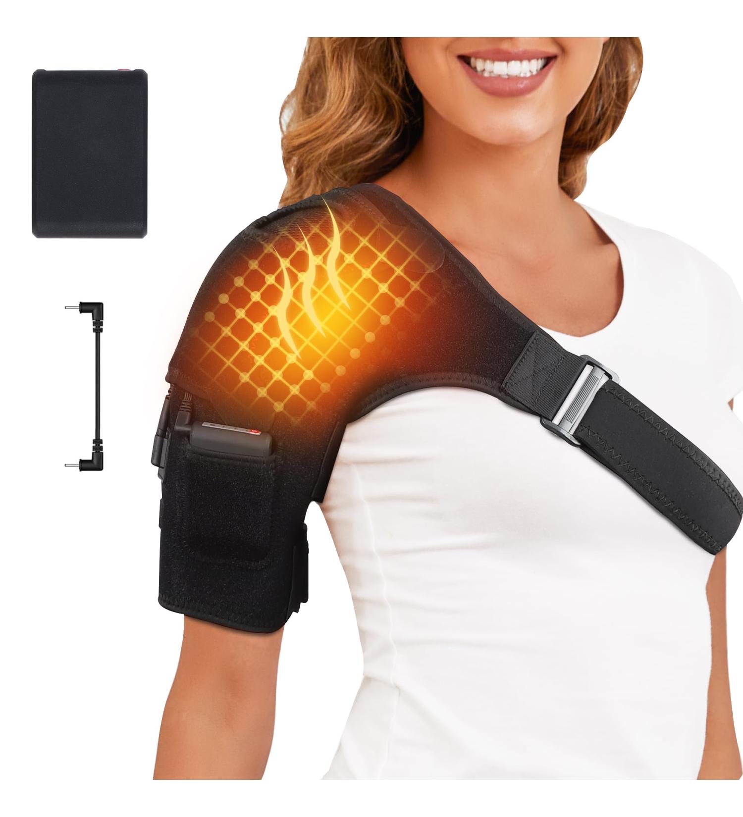 Buy Cordless Shoulder Heating Pad - Portable Electric Heated Wrap for Men & Women - Hot Cold Modes - Left & Right Shoulder - International Shipping Available - Buy Online on GoSupps.com