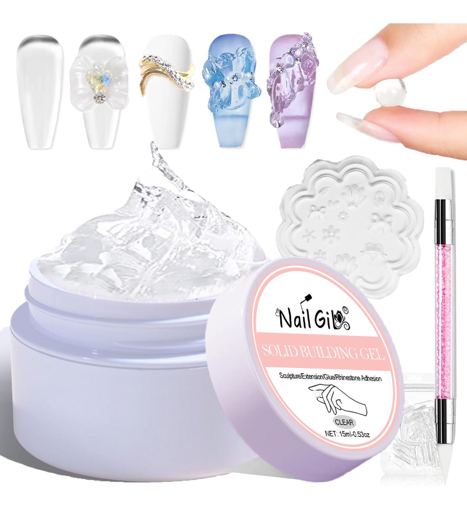 Buy NAILGIL Solid Builder Gel for Nails - 3D Nail Art Sculpture Non-Sticky Clear Extension Gel UV LED - 15g / 0.53oz | Perfect for DIY Nail Designs at Home - Buy Online on GoSupps.com