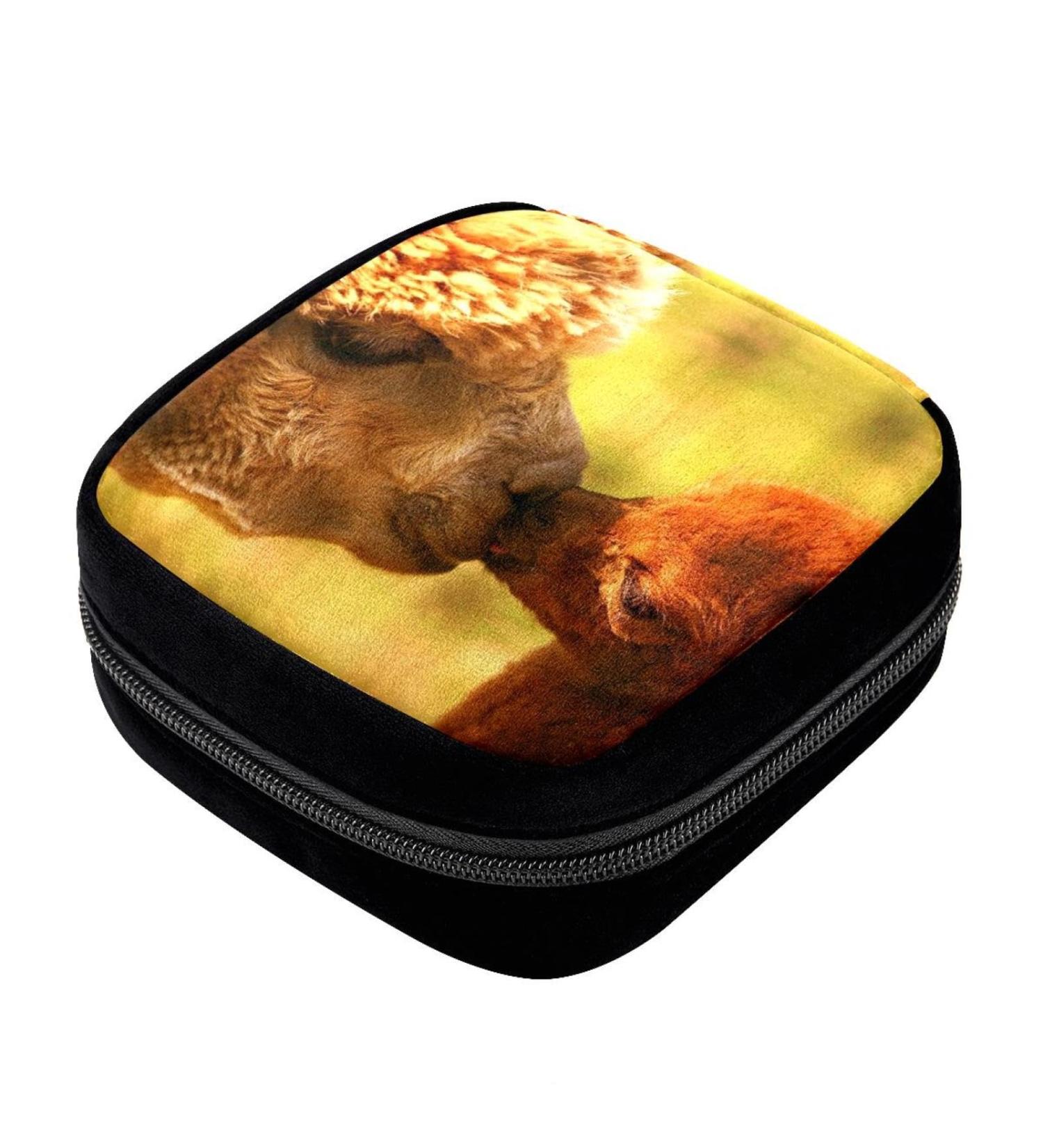 GIAPB Period Storage Bag | Sanitary Napkin Holder | Makeup Pouch | Alpaca Animal Design - Buy Online on GoSupps.com