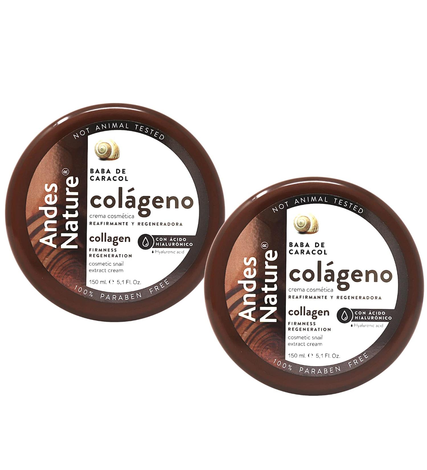 Andes Nature Collagen Cream with Snail Extract - Anti-Aging Firming Formula, 2-Pack 5.1 FL Oz Jars - Buy Online on GoSupps.com