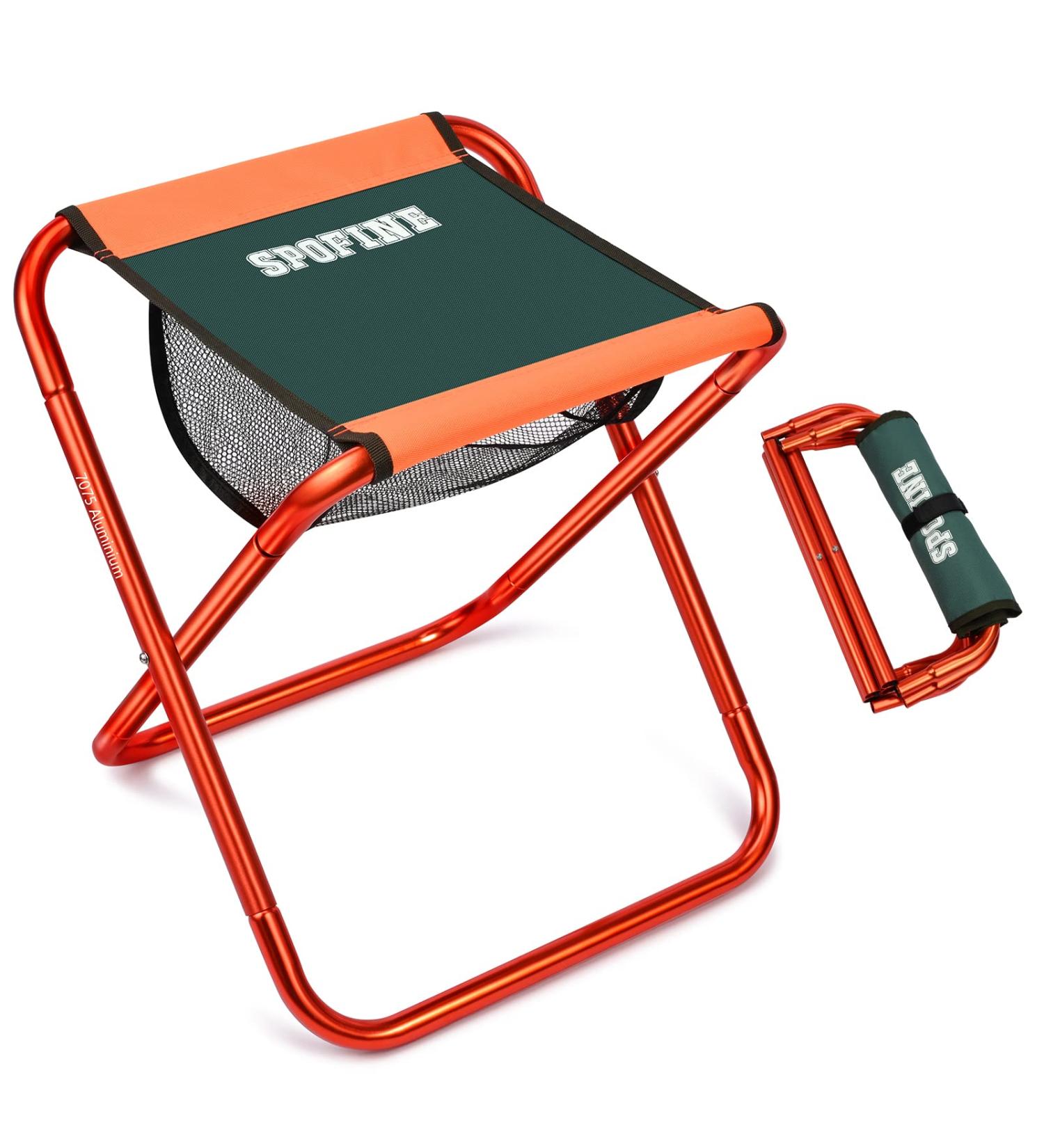 SPOFINE Folding Camping Stool - Portable Chair for Adults & Children - X-Large Orange Foldable Stool for Fishing, Hunting, Travel, Backpacking, Hiking - Buy Online on GoSupps.com