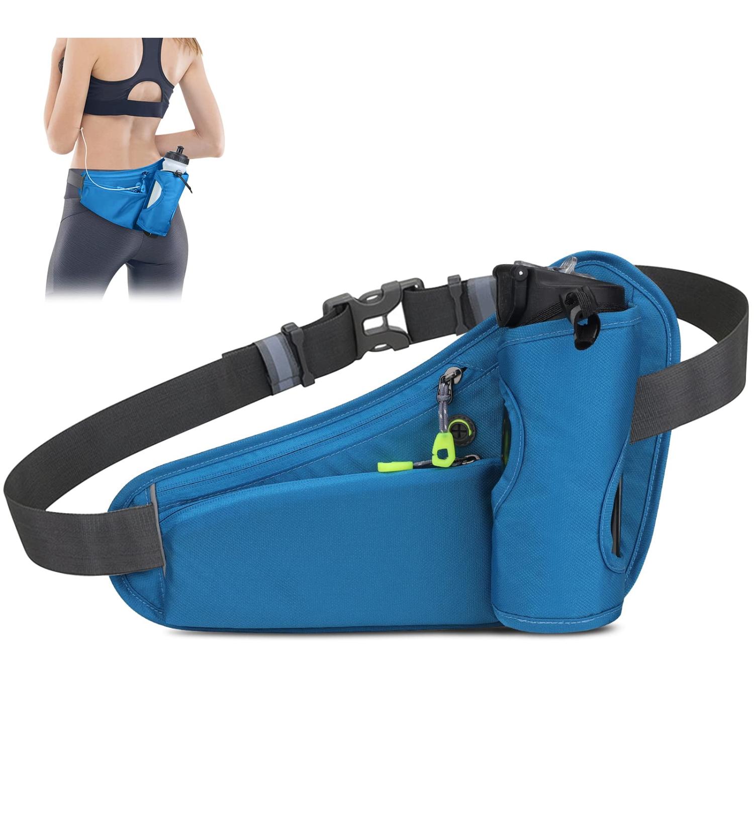 Waterproof Belt Bag with Bottle Holder | Unisex Sports Hip Pocket for Running Cycling Camping & More - Buy Online on GoSupps.com