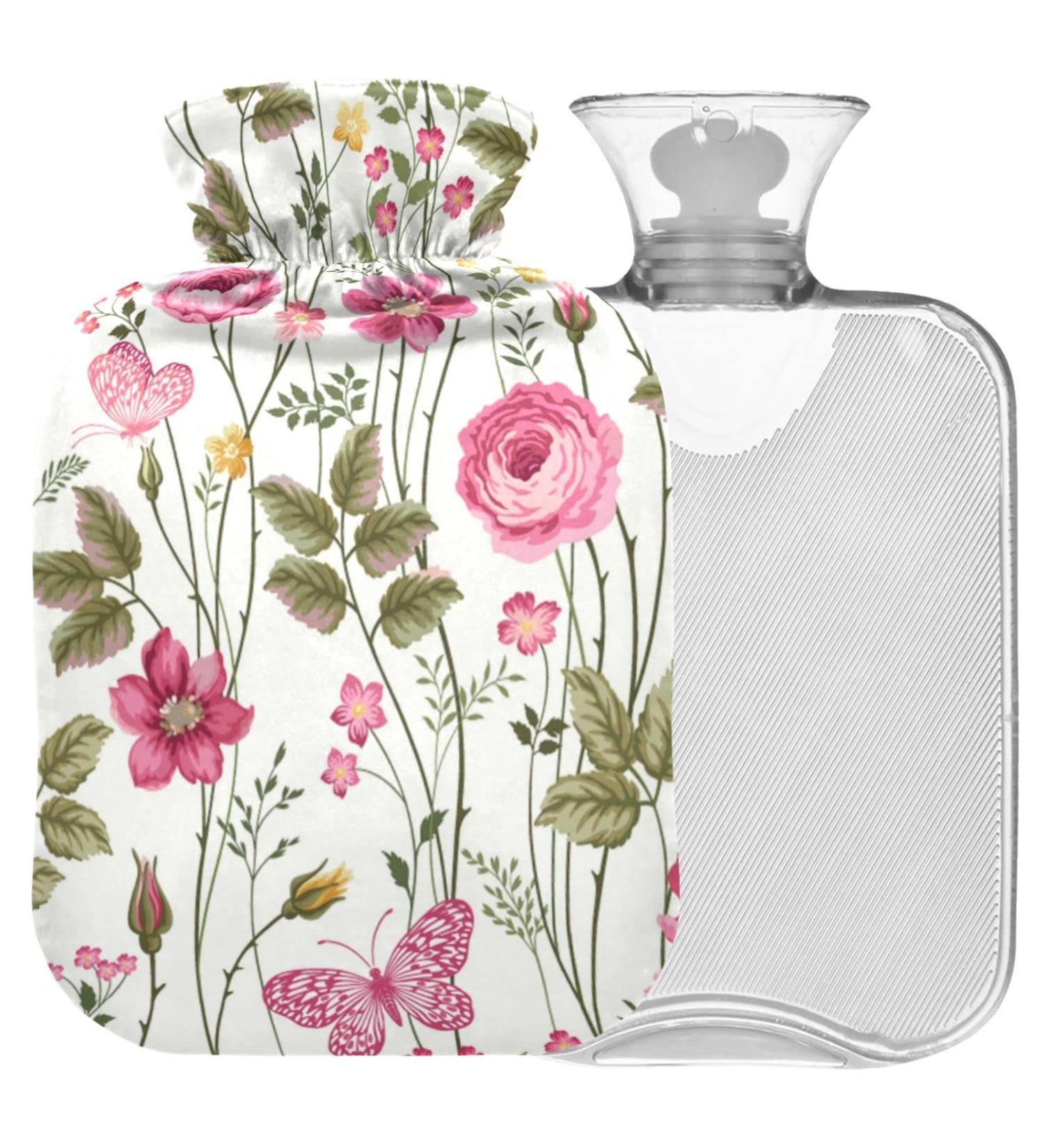 Buy Naanle Pink Butterfly Hot Water Bottle - 1L Heat Bottle for Back Pain Relief & Cold Therapy - International Shipping - Buy Online on GoSupps.com