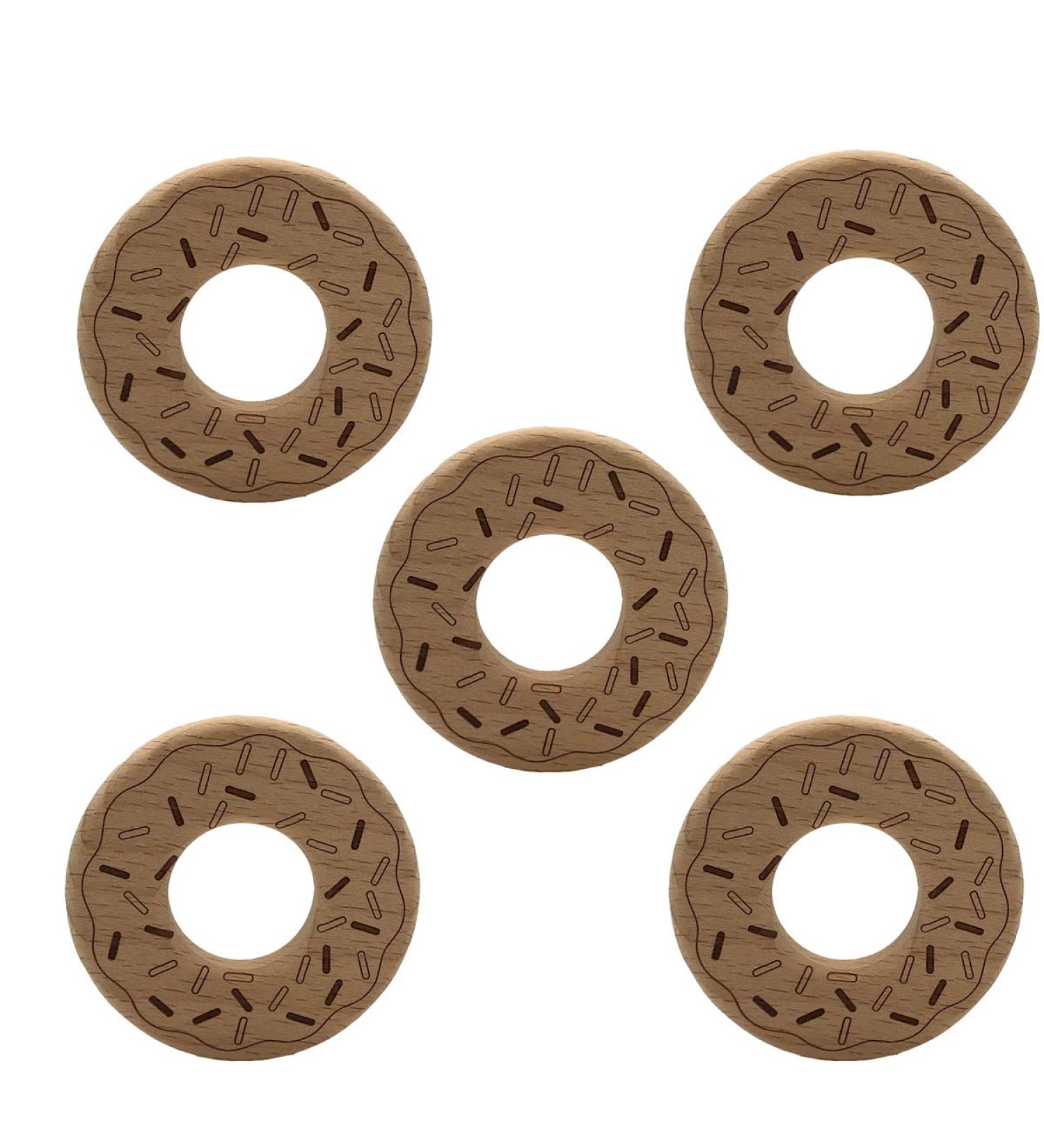 Organic Wooden Donuts - Natural Handmade Beech Wood Animal Shapes for DIY Home Decor - Buy Online on GoSupps.com