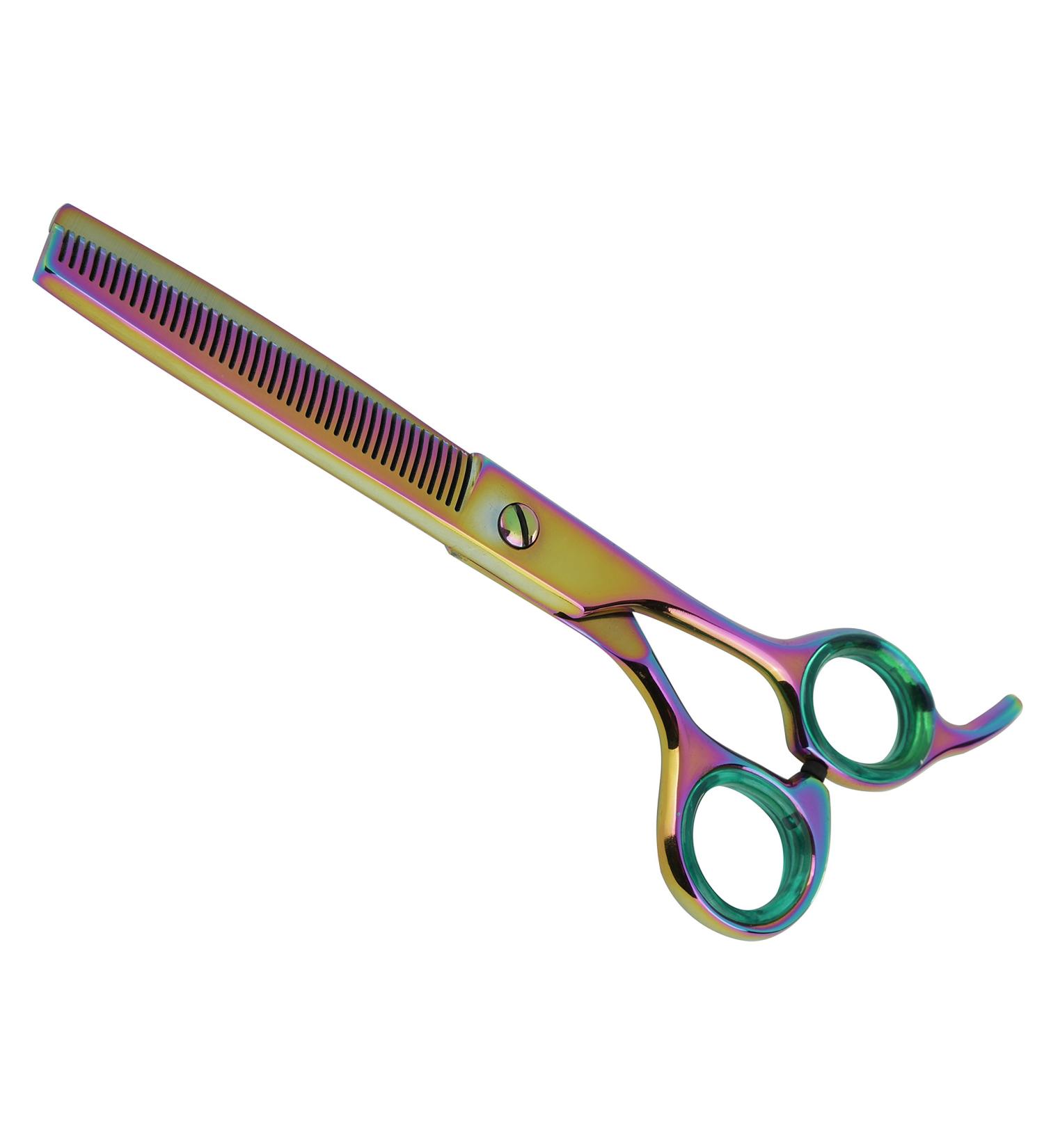 Sharf Gold Touch 6.5 42-Tooth Rainbow Thinning Shear for Dogs - Japanese Stainless Steel Pet Shears - Buy Online on GoSupps.com