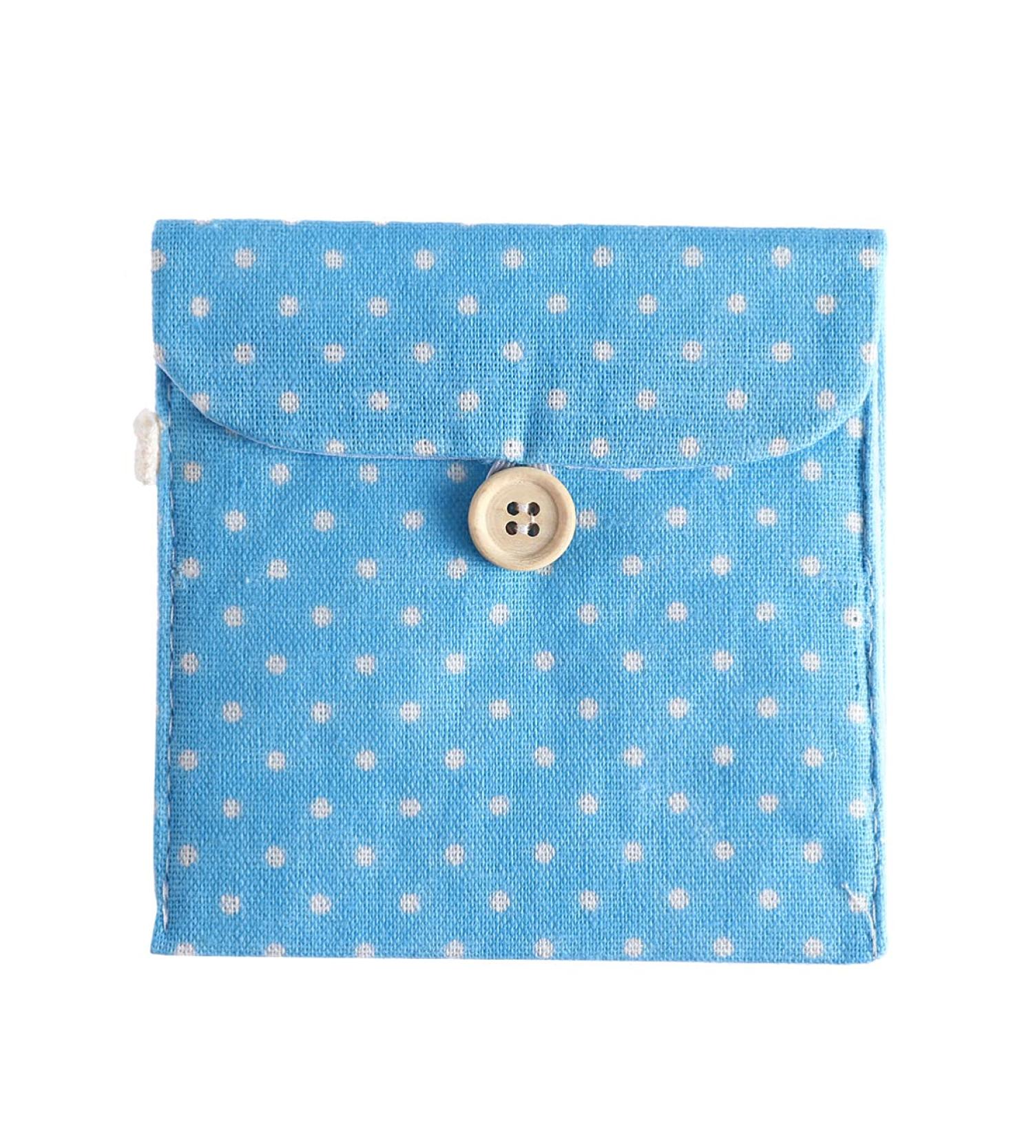 Cabilock Sky Blue Polka Dot Storage Pocket Organizer for Women | Stylish Sanitary Bag for Menstruation & Everyday Essentials - Buy Online on GoSupps.com