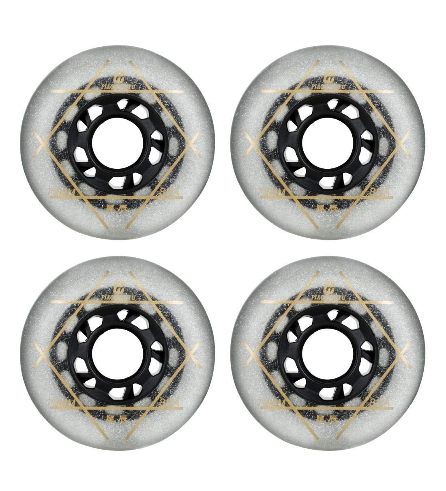 SZBlaZe 88A PU Wear-Resist Sliding FSK Inline Roller Skate Wheels - Pack of 4 (White 80mm) - Buy Online on GoSupps.com