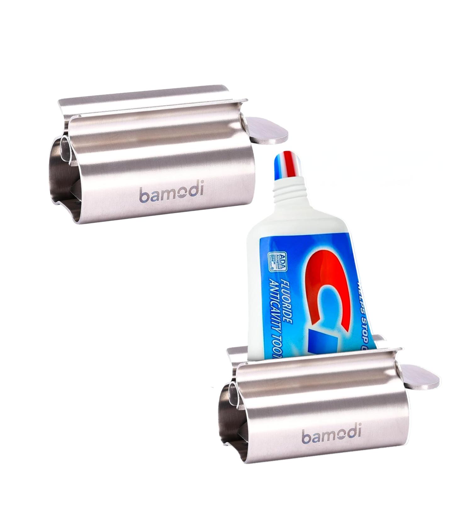 Bamodi Stainless Steel Toothpaste Squeezer Set of 2 - Rustproof Durable & Easy to Use for All Tube Sizes - Reduces Waste for Kids & Adults - Buy Online on GoSupps.com