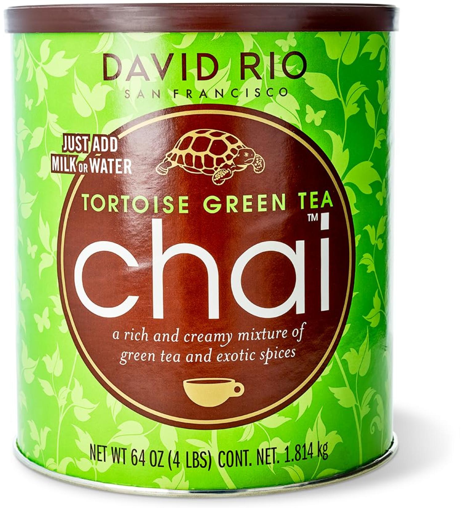 David Rio Chai Tortoise Green - Professional Blend from San Francisco | 1.81 kg Can (1 Pack) - International Shipping Available - Buy Online on GoSupps.com