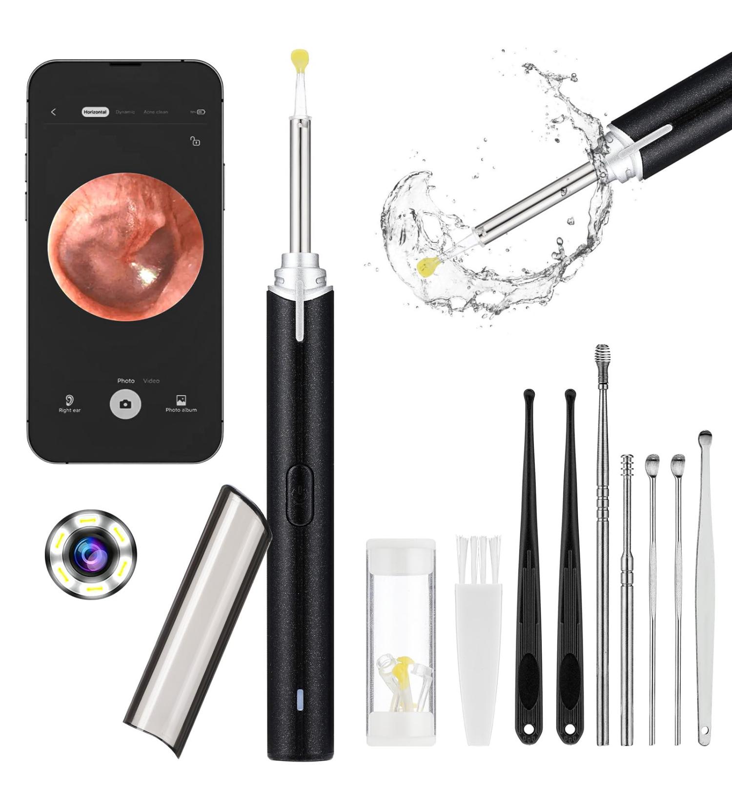 Augot Wireless Ear Wax Removal Kit Camera 1920P HD Otoscope | 8pcs Cleaning Kit | IP67 Waterproof WiFi Endoscope for Adults Kids Pets - Buy Online on GoSupps.com