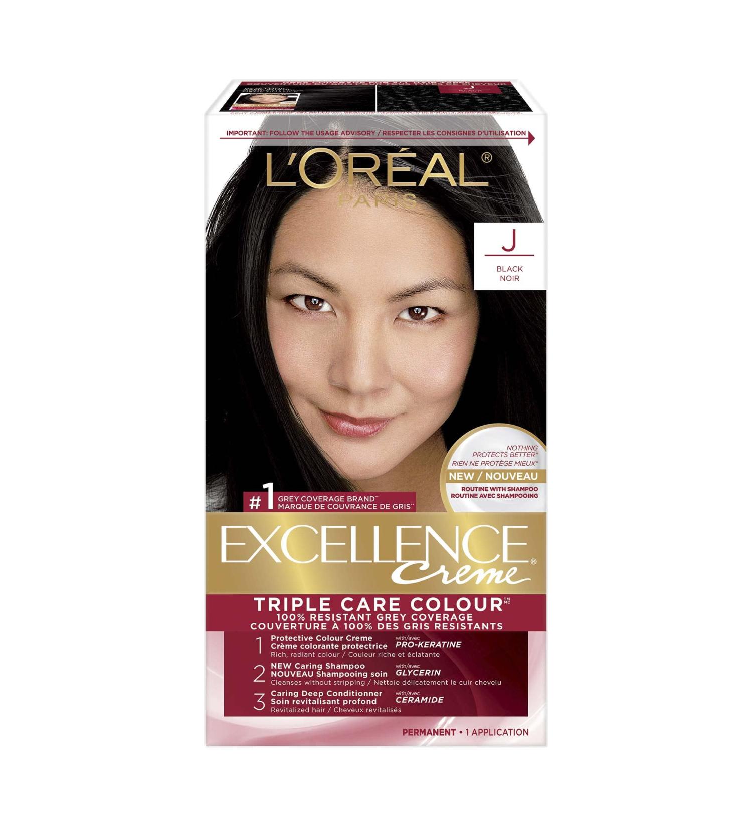 L Or al Paris Excellence Cr me Permanent Hair Colour J Black 1 EA J Black Cream formula - Buy Online on GoSupps.com