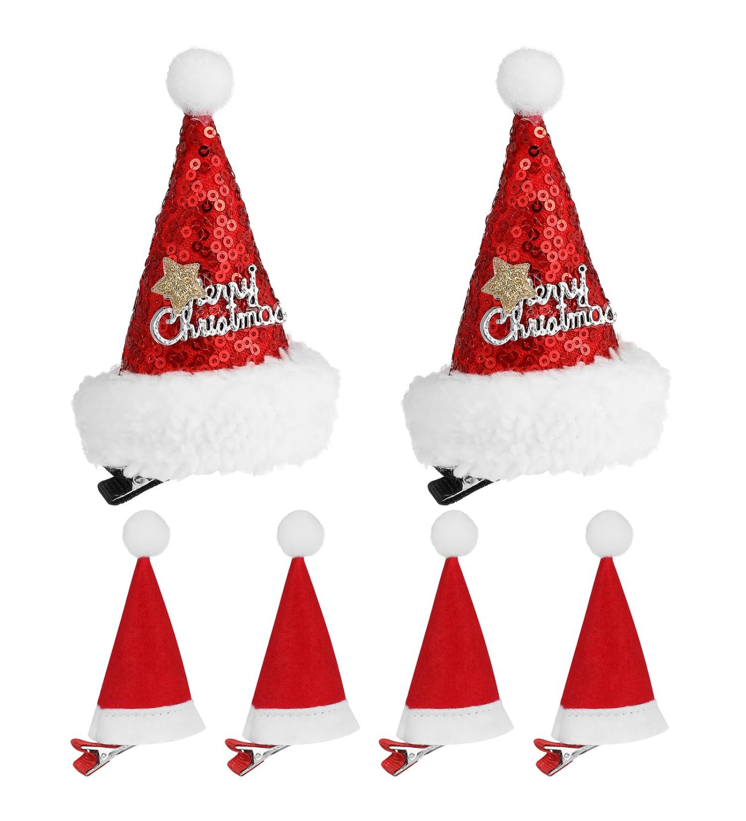 Minkissy Christmas Santa Hat Hair Clip for Girls - Glittering Holiday Hair Accessories - Buy Online on GoSupps.com