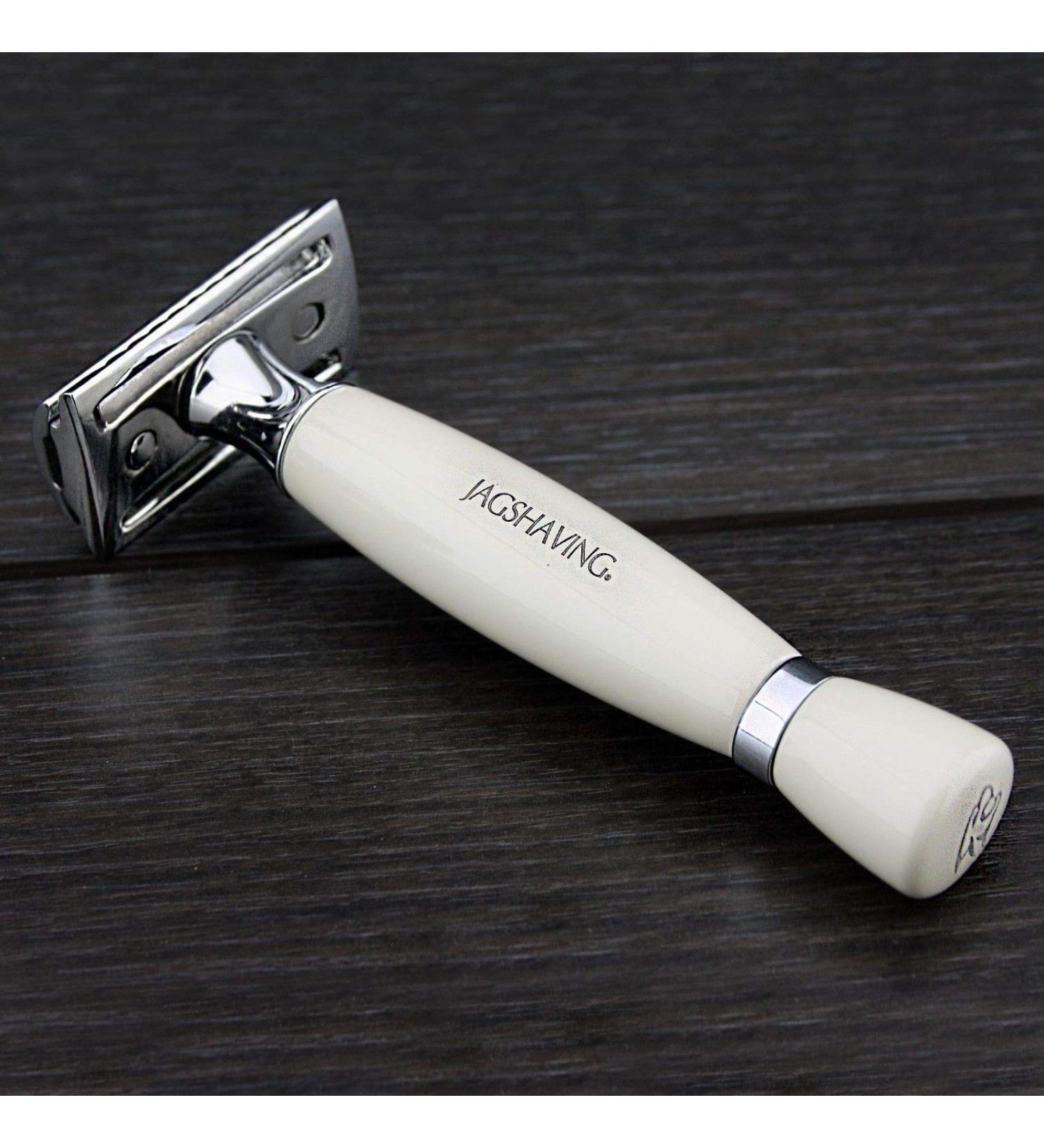 DE safety Razor in Ivory color handle original brass handle