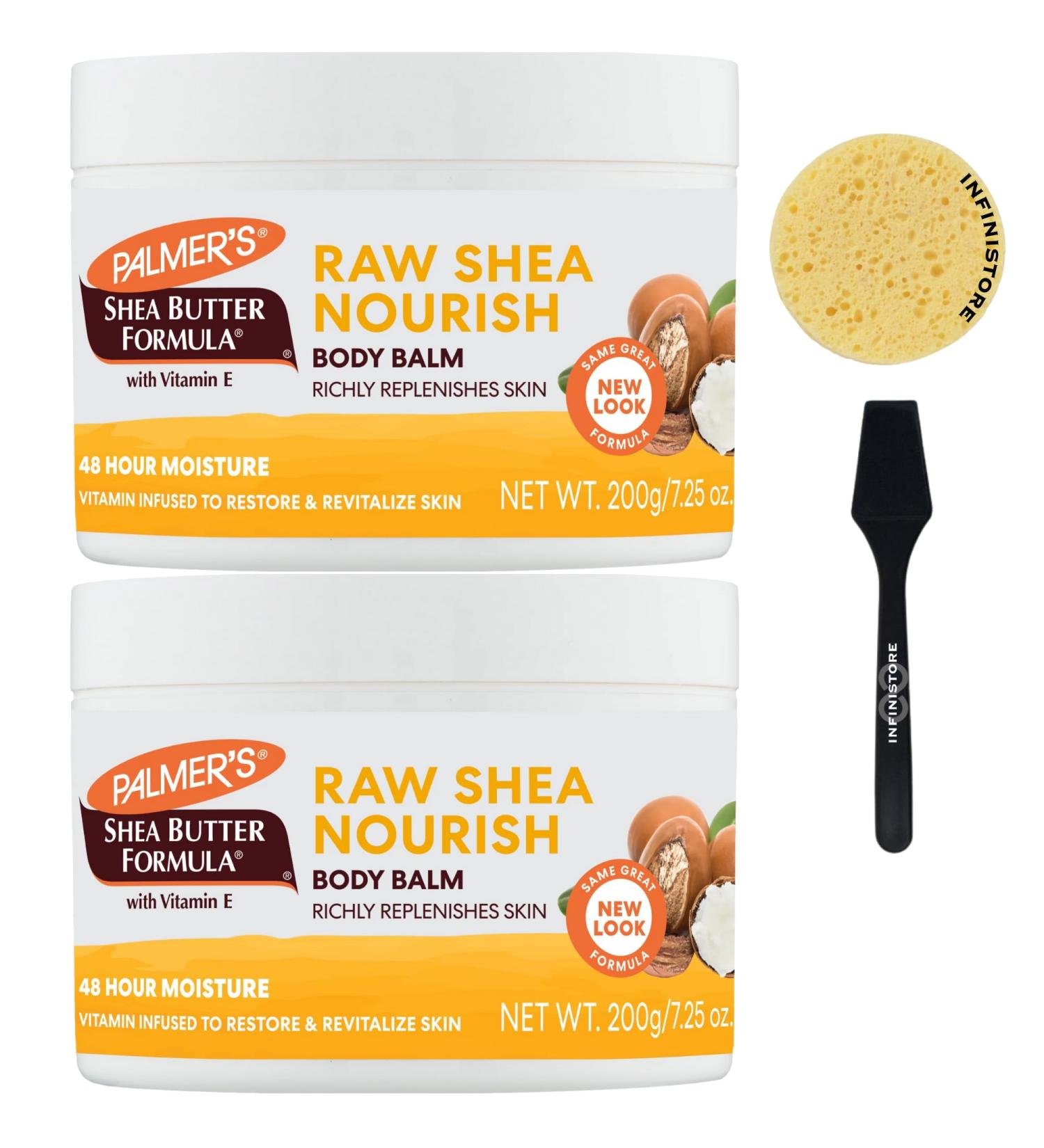 Buy 2-Pack Palmers Shea Butter Formula Body Balm - Nourishing 7.25oz + Free Exfoliating Sponge & Mini Spatula | Vitamin E 48-Hour Moisture - International Shipping Available - Buy Online on GoSupps.com