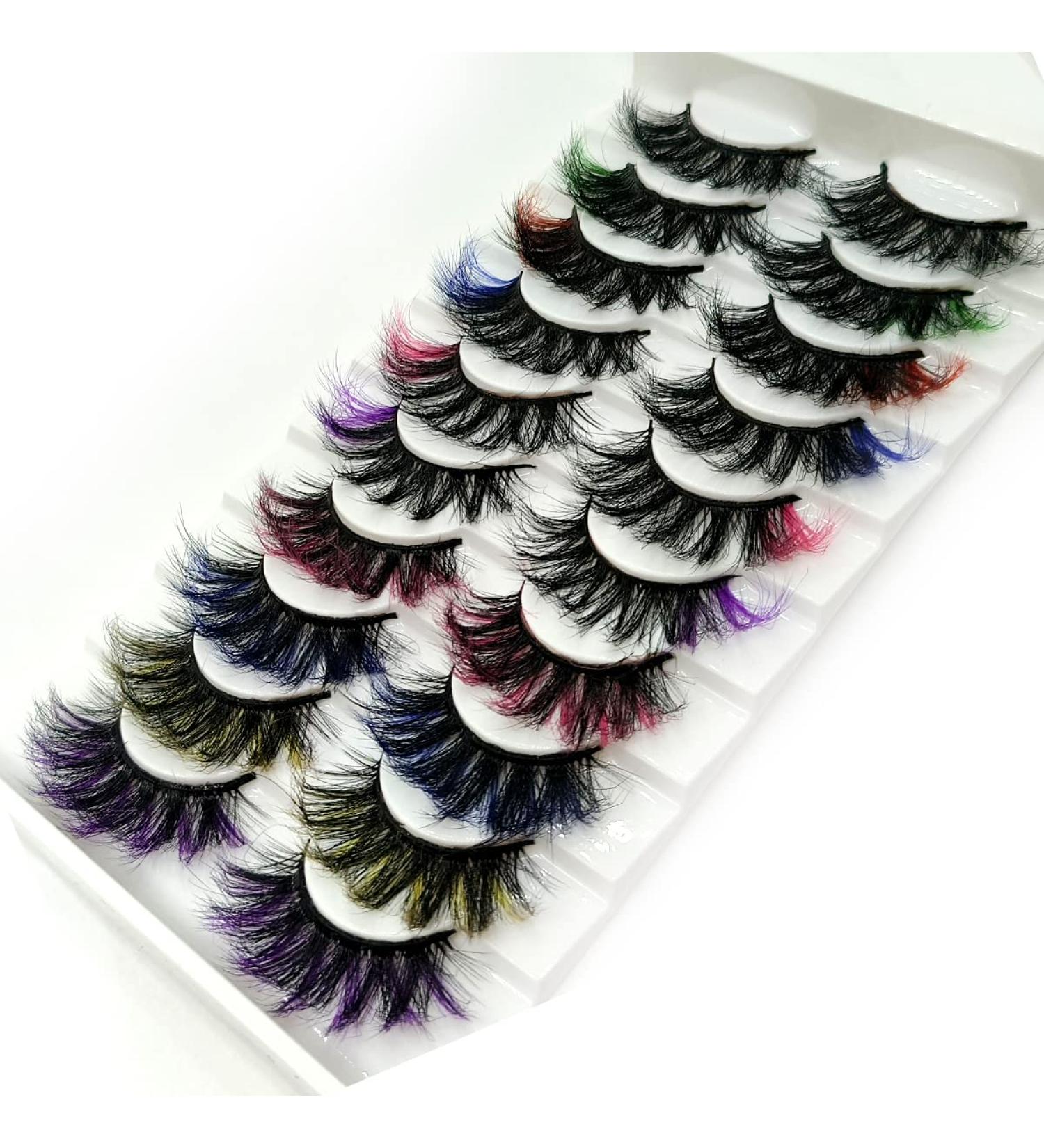 Ellazzle 5D Dramatic Colorful Faux Mink Lashes - 10 Pairs - Buy Online on GoSupps.com