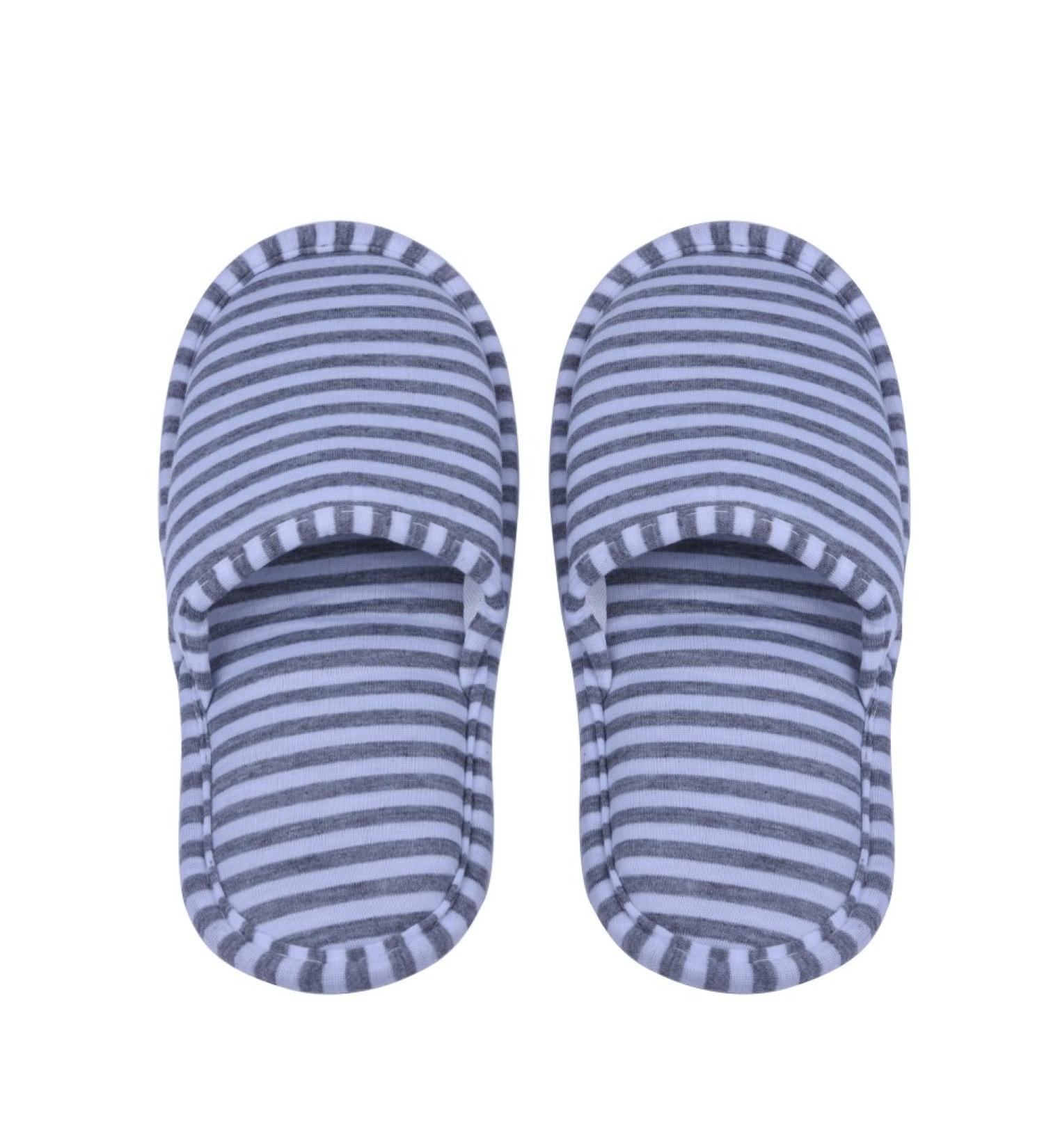 Keenso Reisen Foldable Slippers - Soft Portable Slipproof Indoor Travel Slippers for Women | Gray Stripes - Buy Online on GoSupps.com