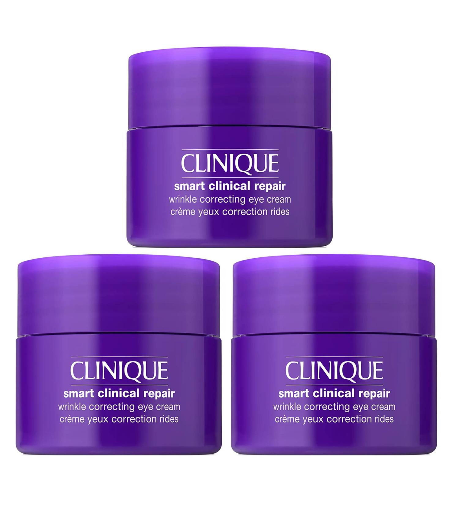 Clinique Smart Clinical Repair Wrinkle Correcting Eye Cream Travel Size 0.17 oz - Pack of 3 (Unboxed) - Buy Online on GoSupps.com