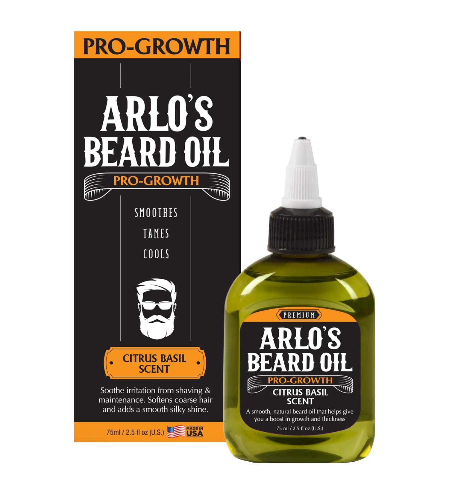 Arlo's Pro Growth Beard Oil - Citrus Basil 2.5 oz | Boost Beard Hair Growth - Buy Online on GoSupps.com