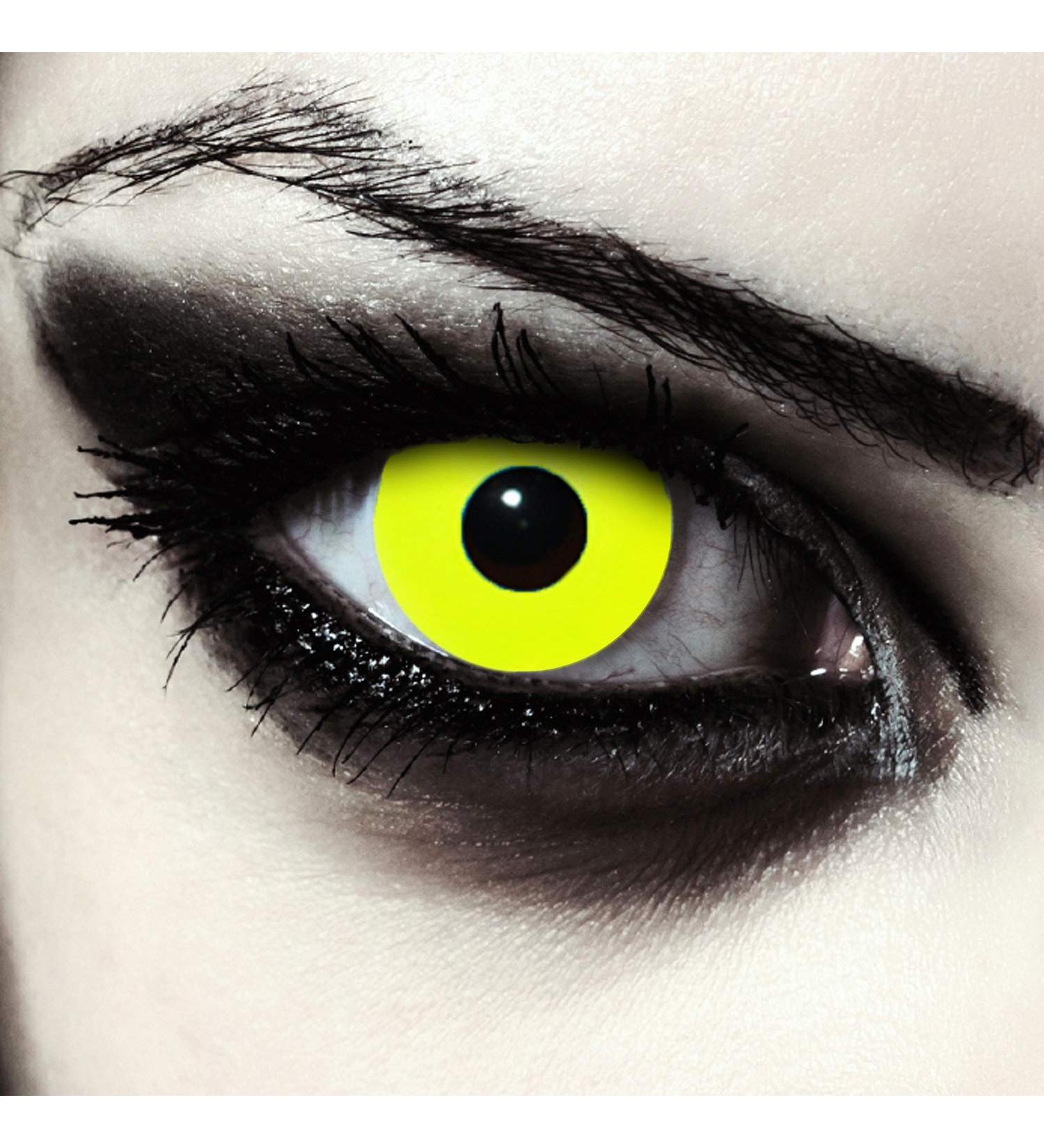 Yellow Bigeye Contact Lenses - Jeffrey Dahmer Halloween Costume - Soft Penny White - 1 Pair (2 Pieces) - International Shipping Available - Buy Online on GoSupps.com