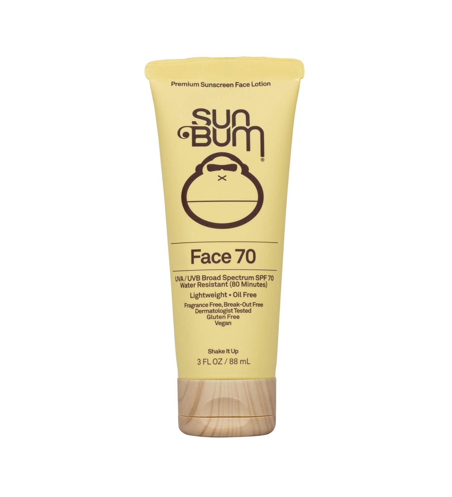 Sun Bum SPF 70 Sunscreen Face Lotion - Vegan, Reef Friendly, Fragrance-Free, Moisturizing Broad Spectrum UVAUVB | 3 Oz - Buy Online on GoSupps.com