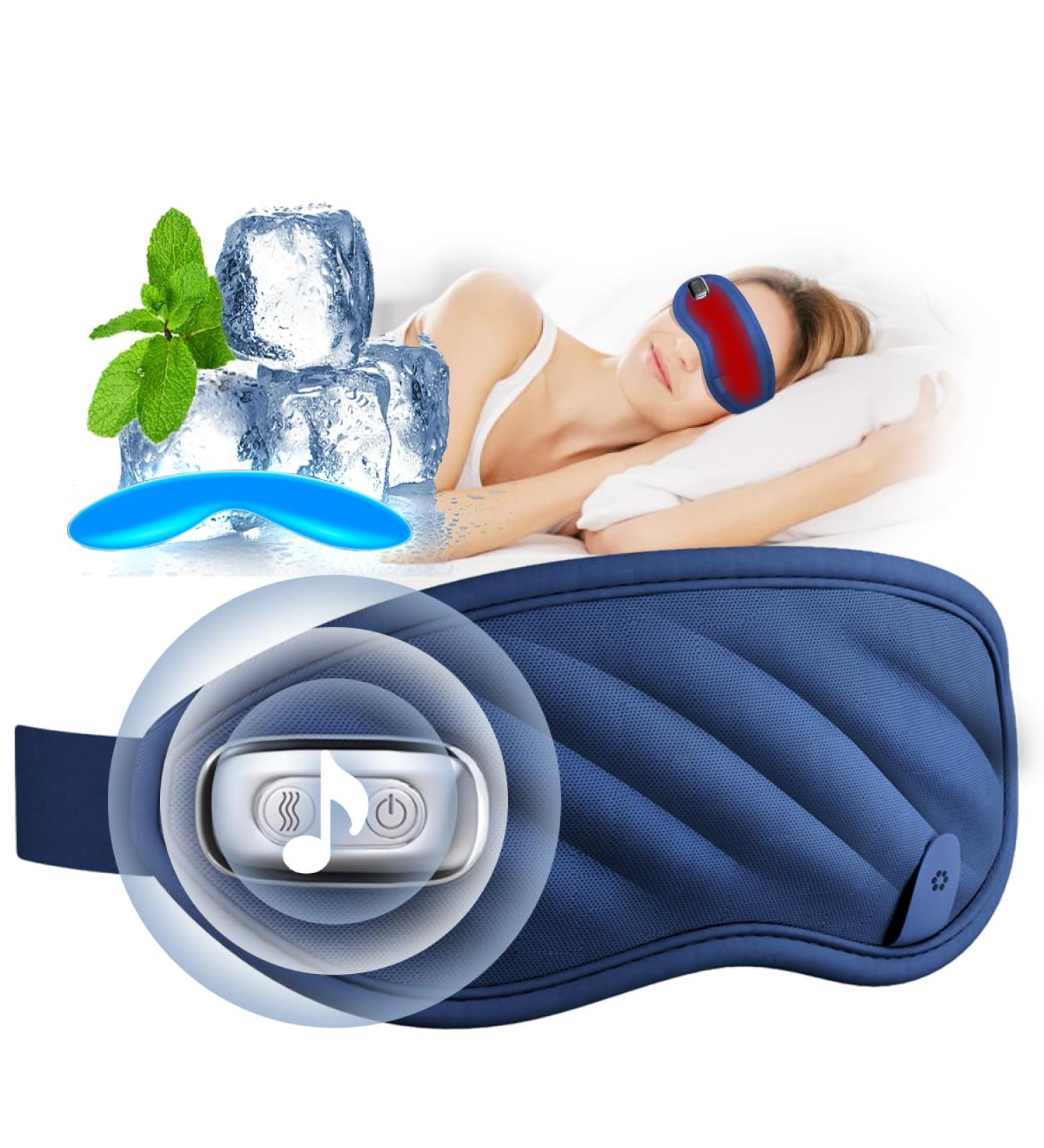 Sleep Mask with White Noise & Heat - Eye Massager for Ultimate Comfort | 100% Blackout Travel-Friendly & Breathable - Buy Online on GoSupps.com
