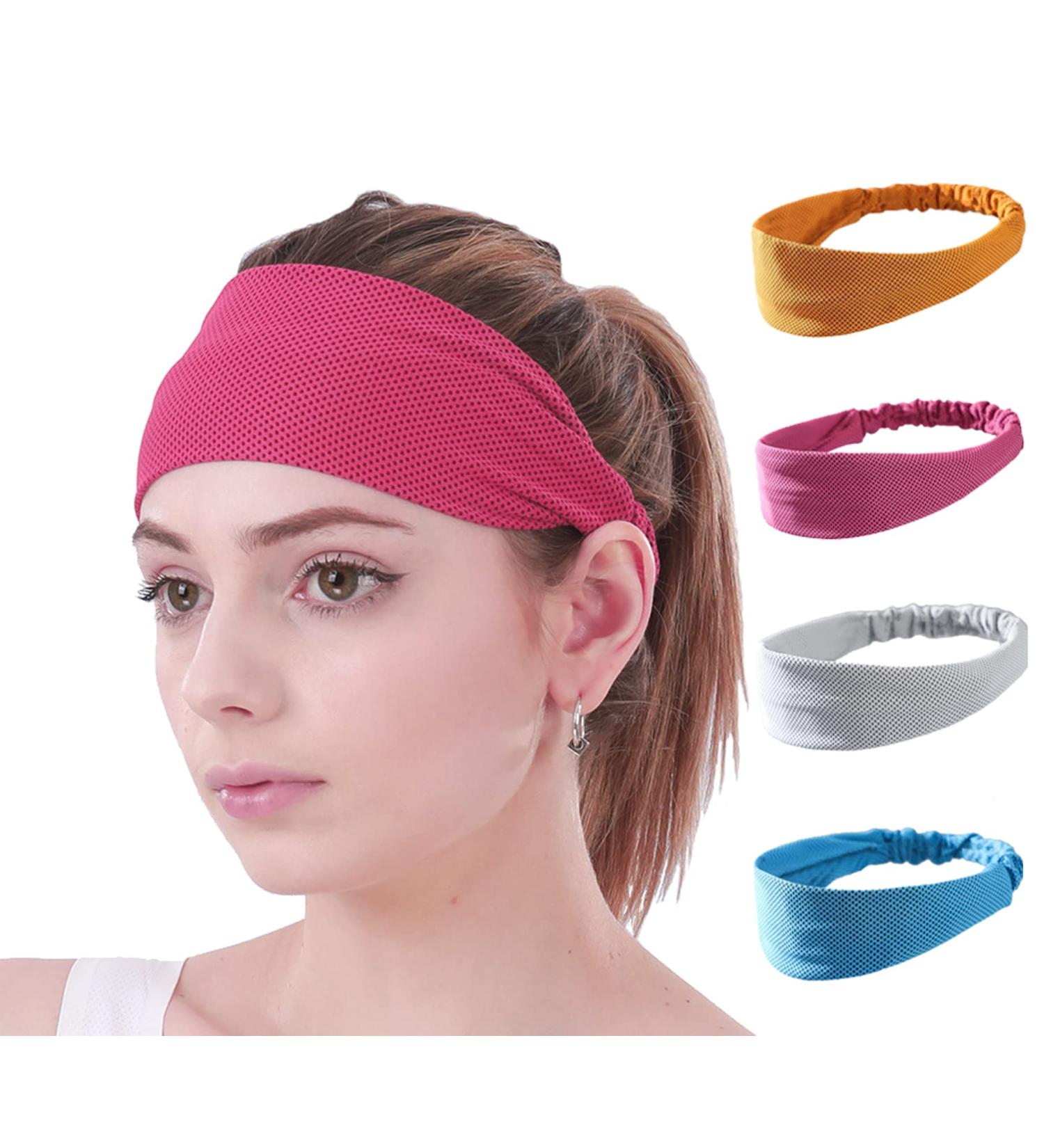 SUJAYU Sweatbands for Women - 4 Pack Non-Slip Workout Headbands for Women - Wide Hair Wrap Accessories - Buy Online on GoSupps.com