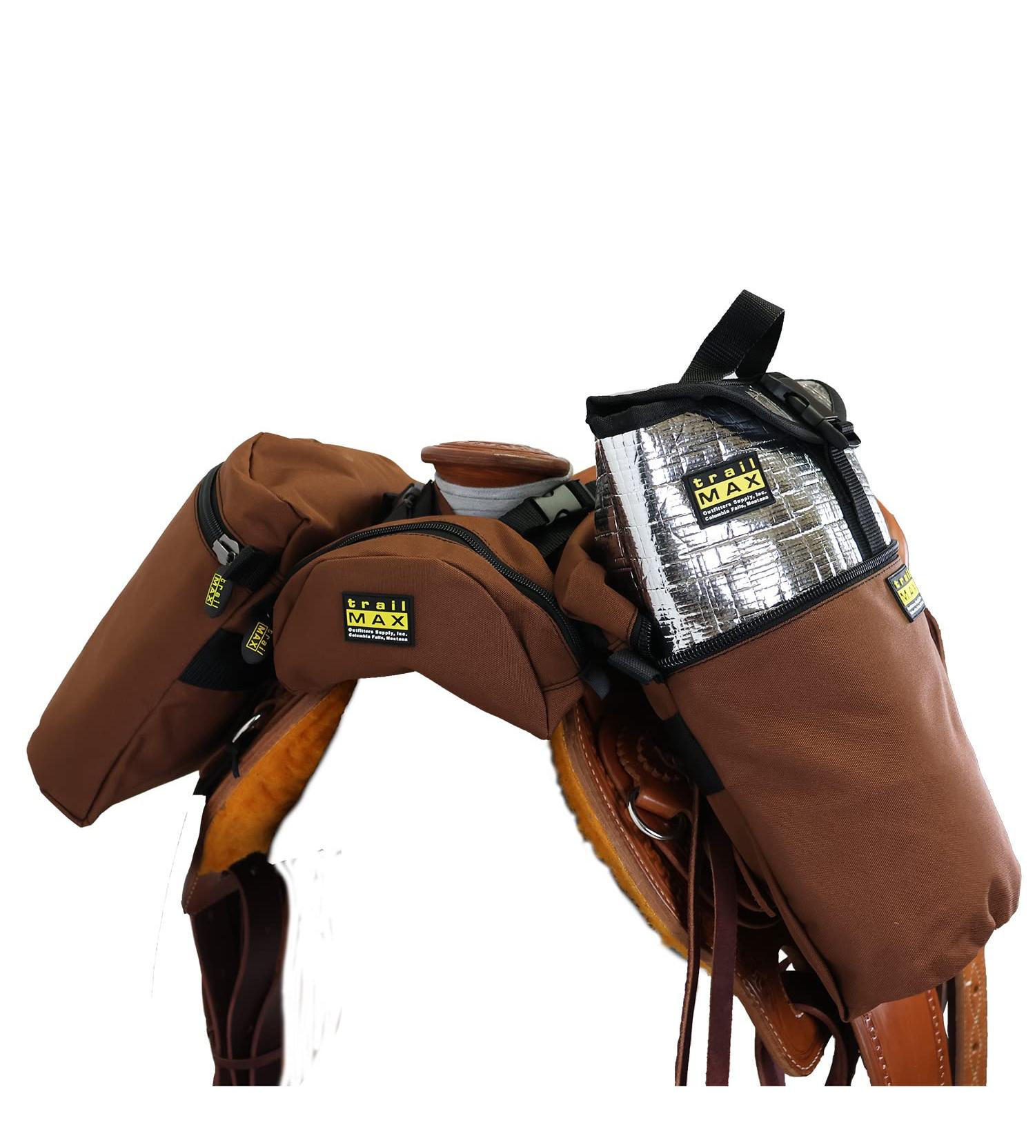 Trailmax Horn Saddlebag & Pommel Pocket Combo - Durable Brown Saddlebags for Western & Endurance Riding - Buy Online on GoSupps.com