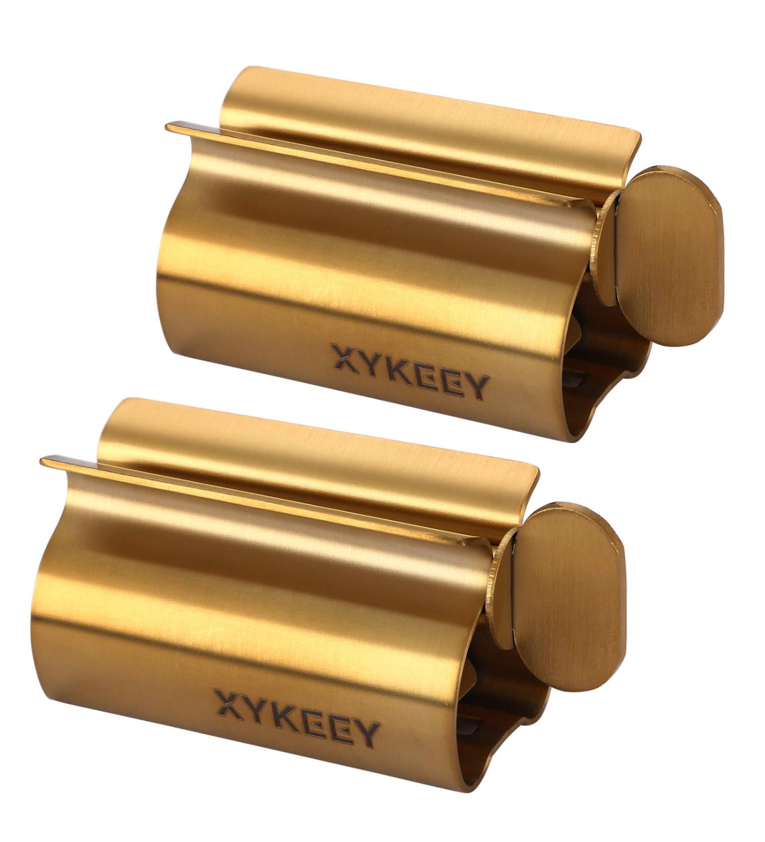 XYKEEY Toothpaste Tube Squeezer - Set of 2 Metal Rollers, Toothpaste Wringer Stand - Matt Gold - Buy Online on GoSupps.com