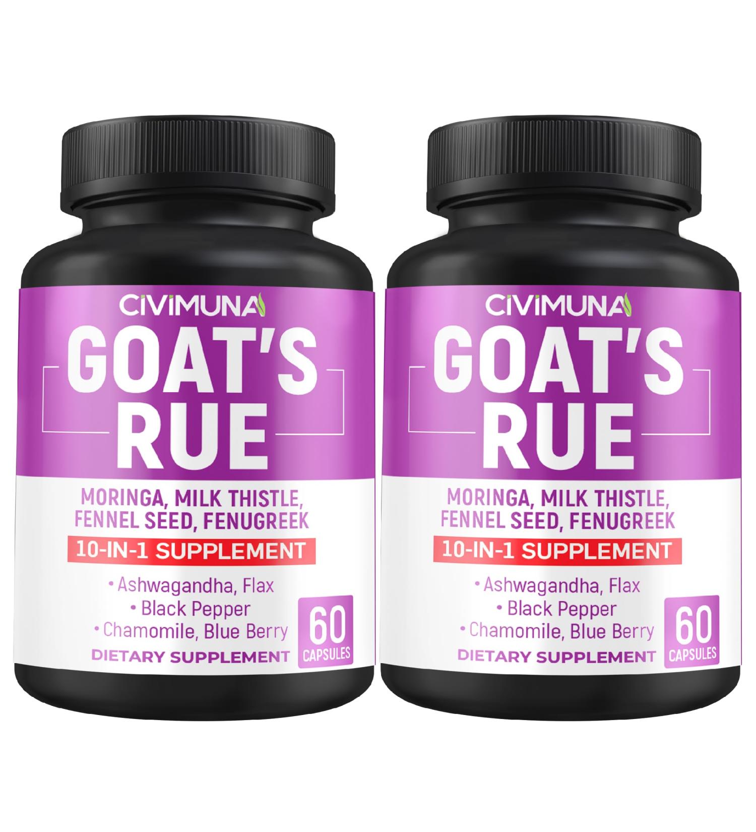 CIVIMUNA Goat s Rue Capsules with Goat s Rue Moringa Milk Thistle and More - 120 Capsules for 4 Months Supply (Pack of 2) - Buy Online on GoSupps.com
