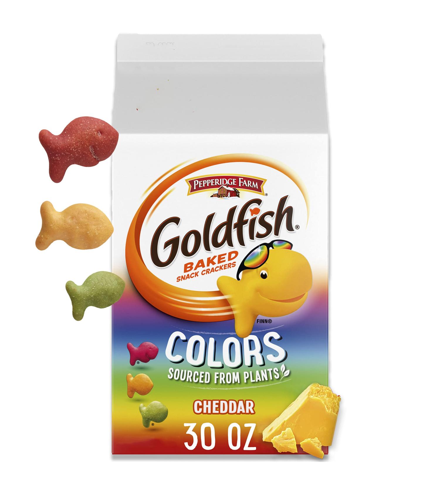 Goldfish Colors Cheddar Cheese Crackers 30 Oz Carton - Baked Snack Crackers - Buy Online on GoSupps.com