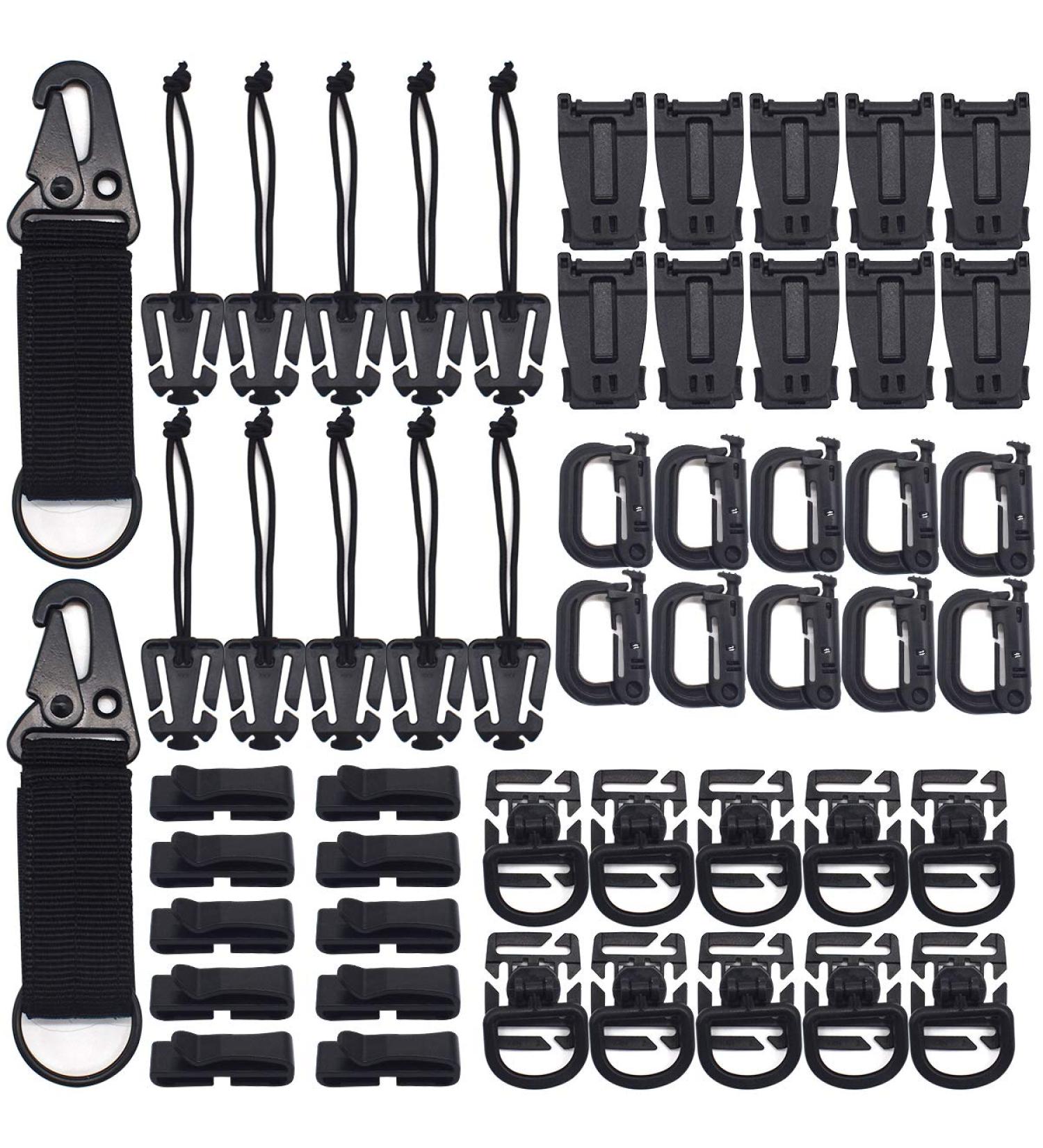 Buy Roadloo 52-Piece Tactical ET Vest Accessories | Multi-Purpose D-Ring Locking Water Hose Clips for Tactical Bags & Survival Training - Buy Online on GoSupps.com
