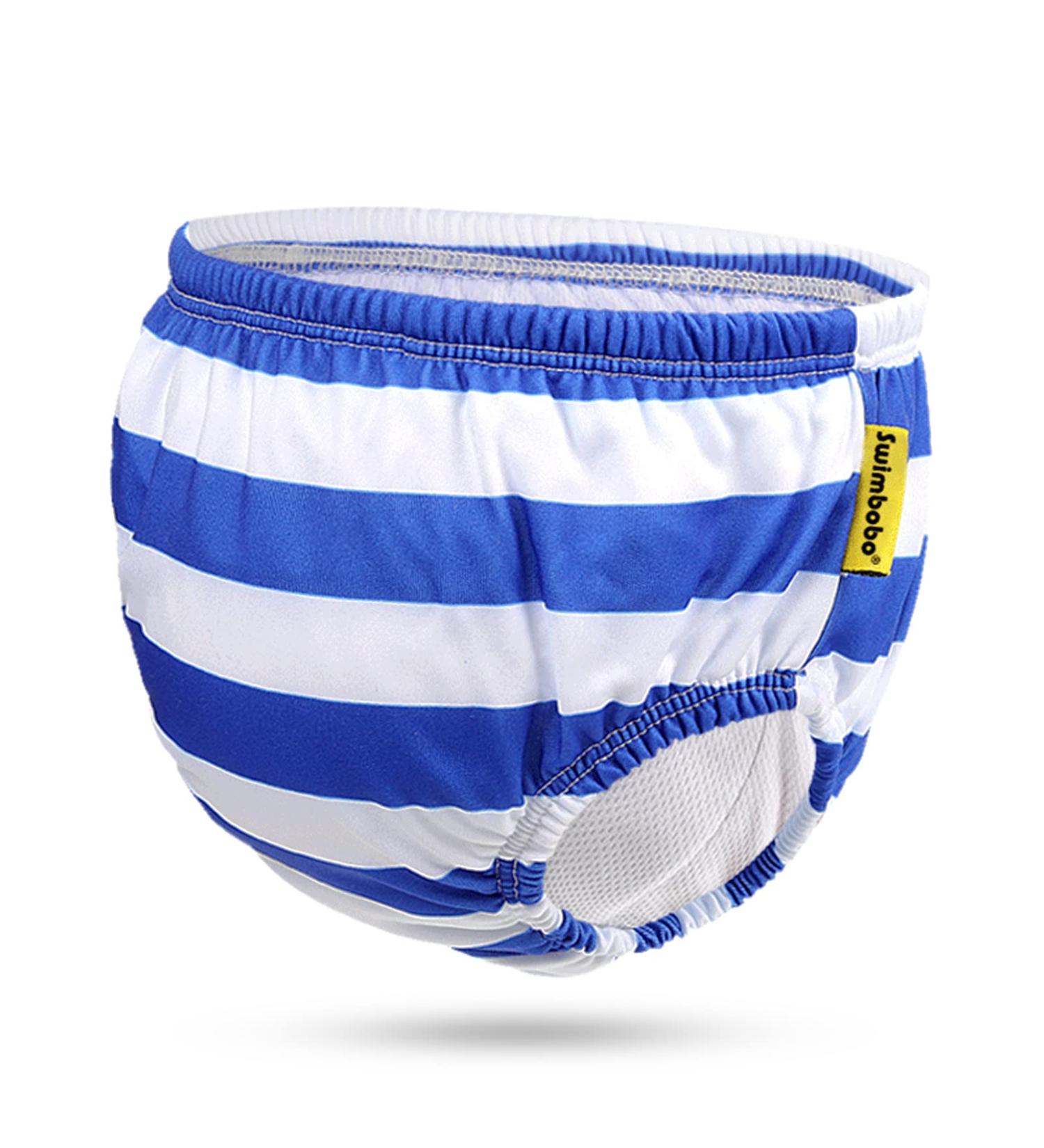 Swimbobo Reusable Swim Diaper for Baby Boys and Girls - Blue Stripe M - Buy Online on GoSupps.com