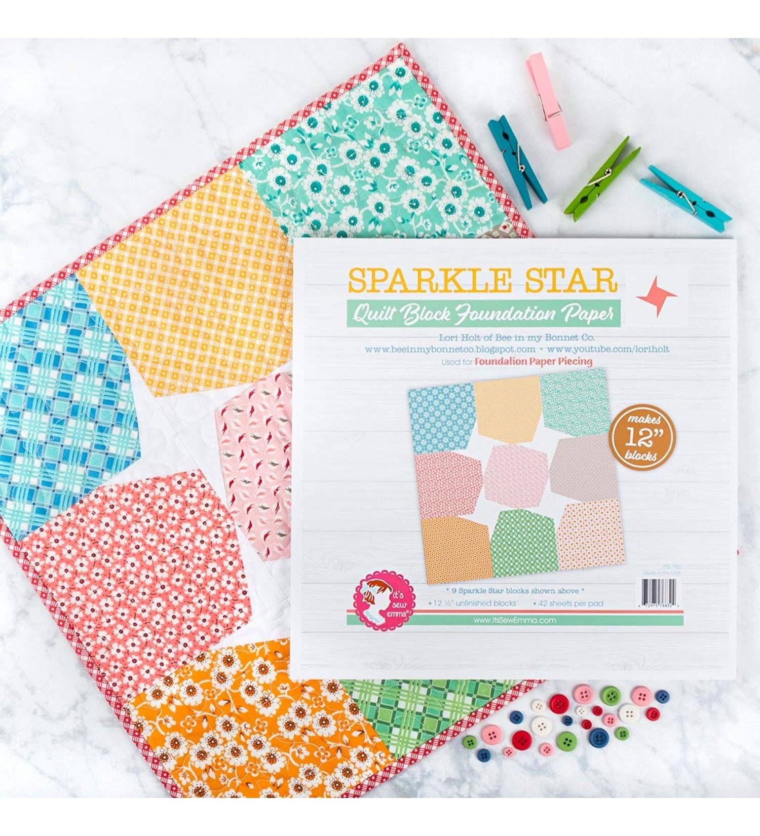 It's Sew Emma Sparkle Star 12in Block Foundation Pad Paper Products