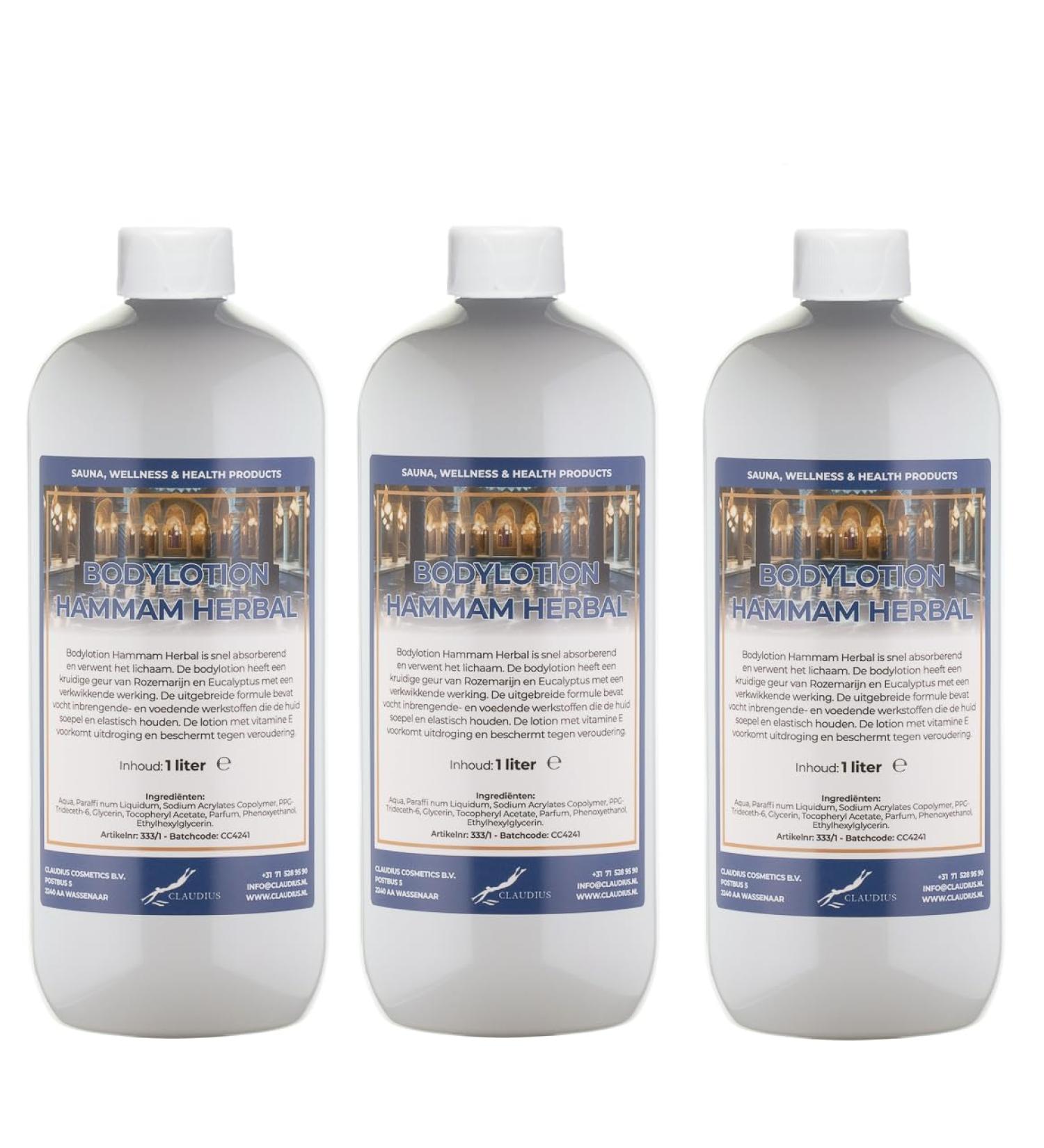 Claudius Bodylotion Hammam Herbal 3 x 1 liter