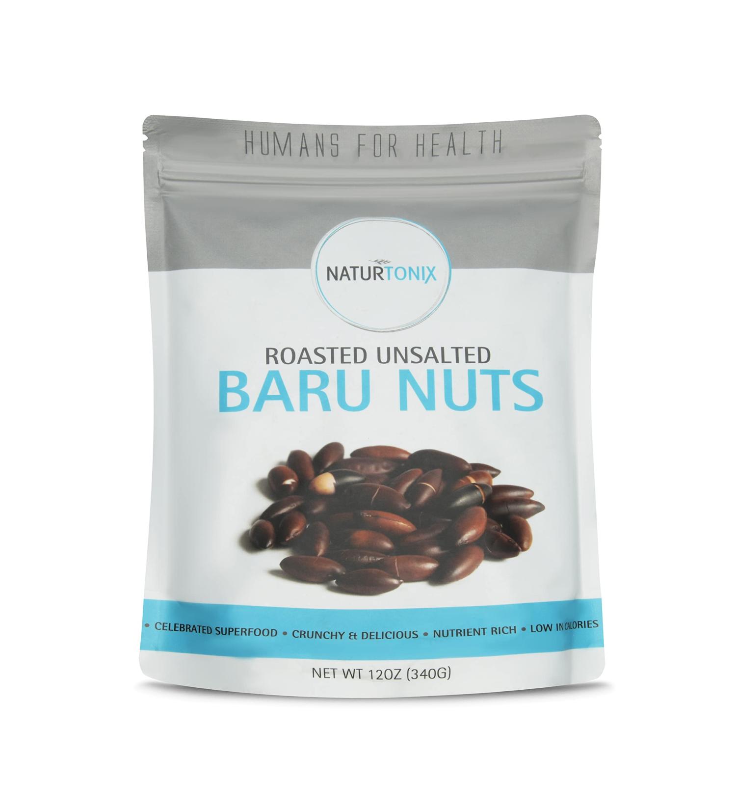 Organic Baru Nuts: 12oz Resealable Bag | Roasted, Unsalted, Non-GMO, Gluten Free | Delicious & Healthy Crunchy Snack - Buy Online on GoSupps.com