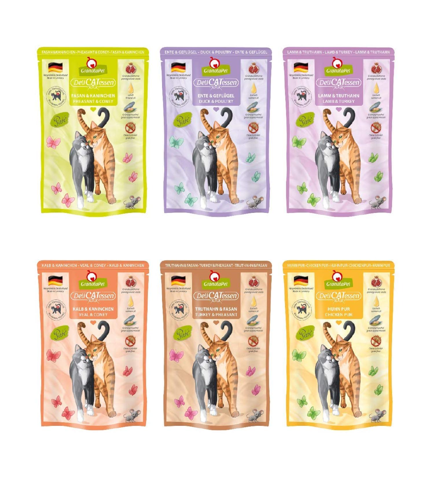 Granapet Delicatessen Multipack 3 Without Fish - Grain-Free Wet Cat Food High Meat Content Trial Size 6 x 85g (510g Total) - Premium Nutrition for Cats - Buy Online on GoSupps.com