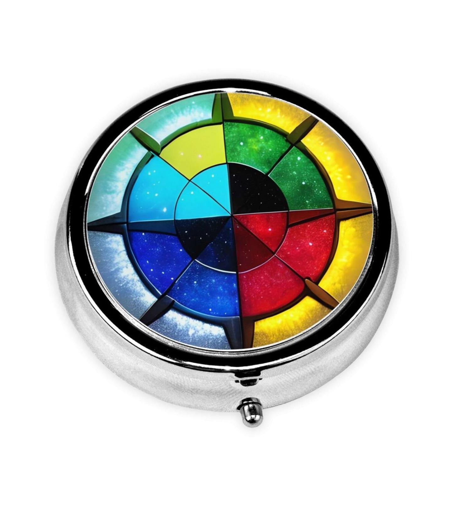 Portable 3-Compartment Round Pill Box Organizer for Travel | Shine in All Directions - Buy Online on GoSupps.com