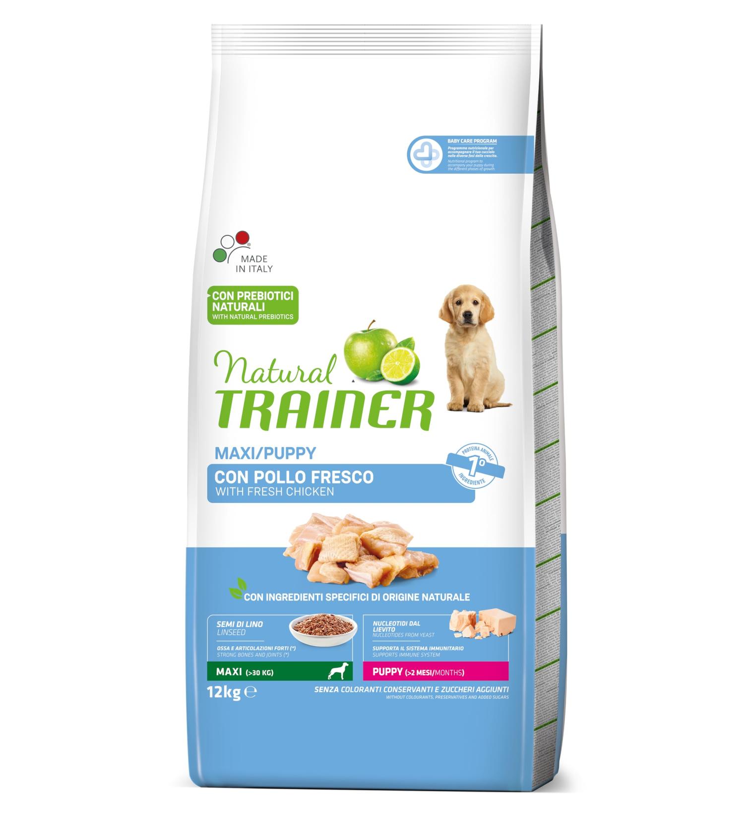 Natural Trainer Maxi Puppy and Child Dog Food with Chicken 12 kg - Buy Online on GoSupps.com