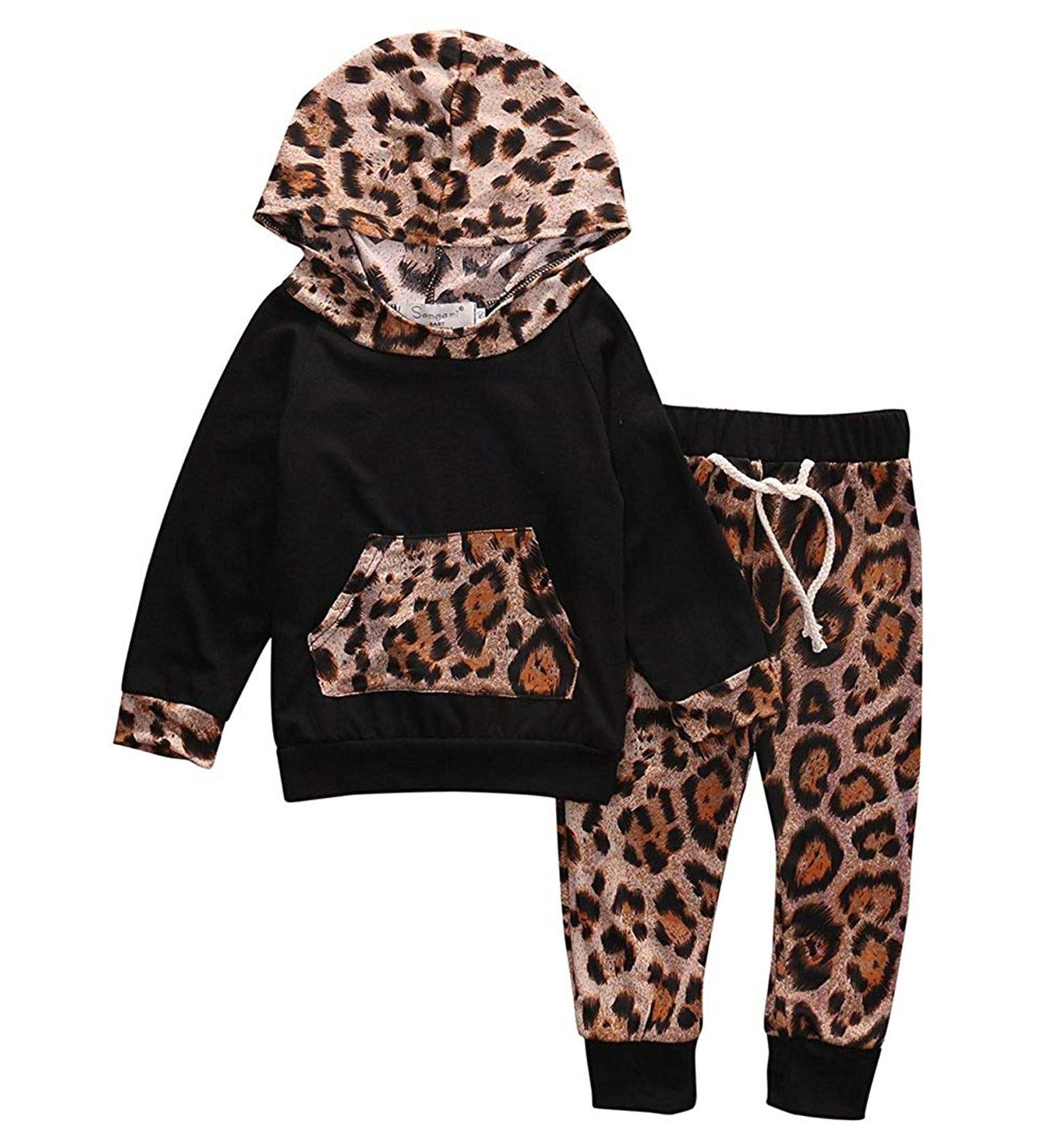 TMEOG Baby Hoodie Tracksuit Outfit Set | Long Sleeve Pullover Top + Pants | Black 3-6 Months - Buy Online on GoSupps.com