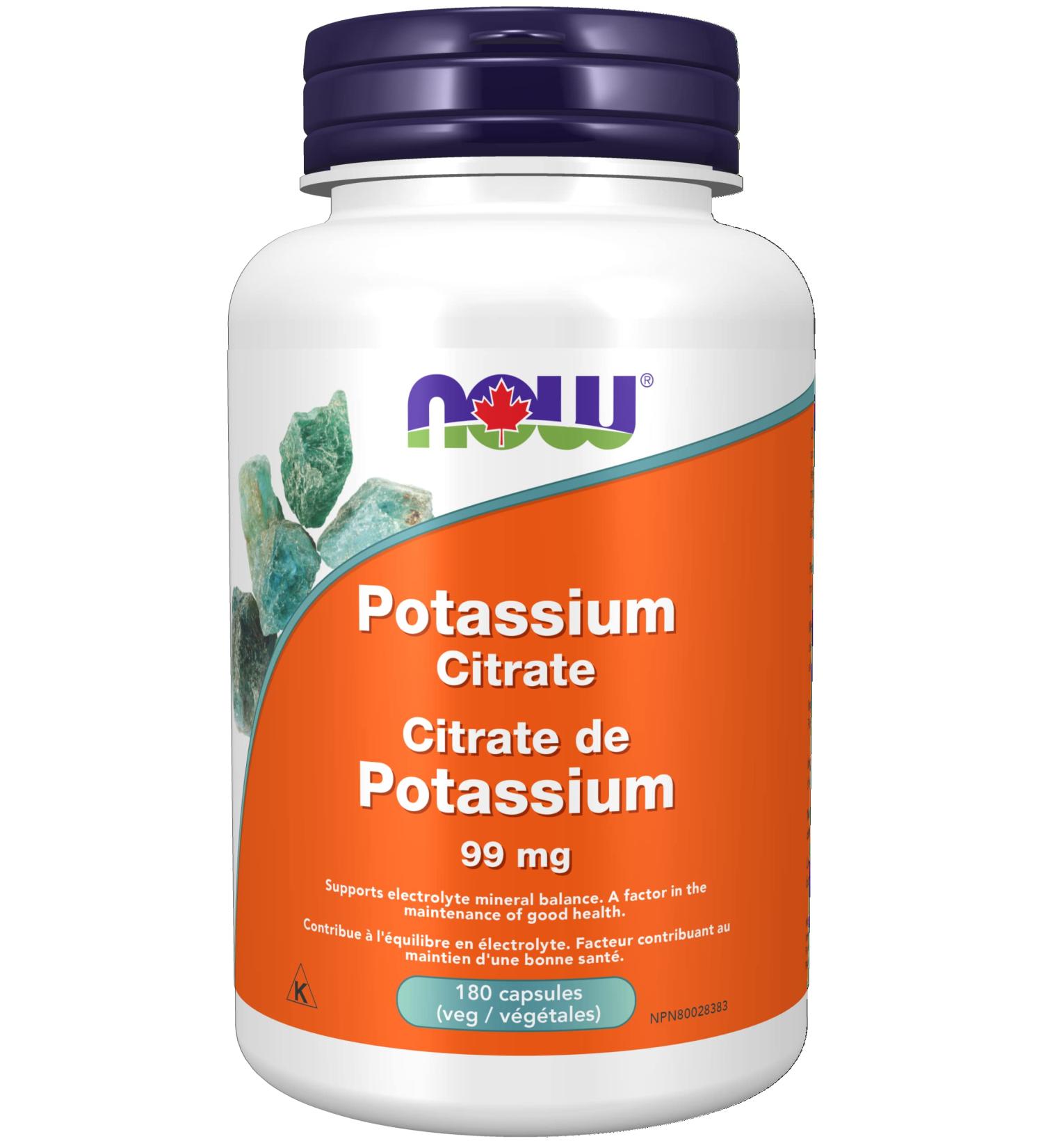 Now Foods Potassium Citrate 99mg 180cap - Buy Online on GoSupps.com