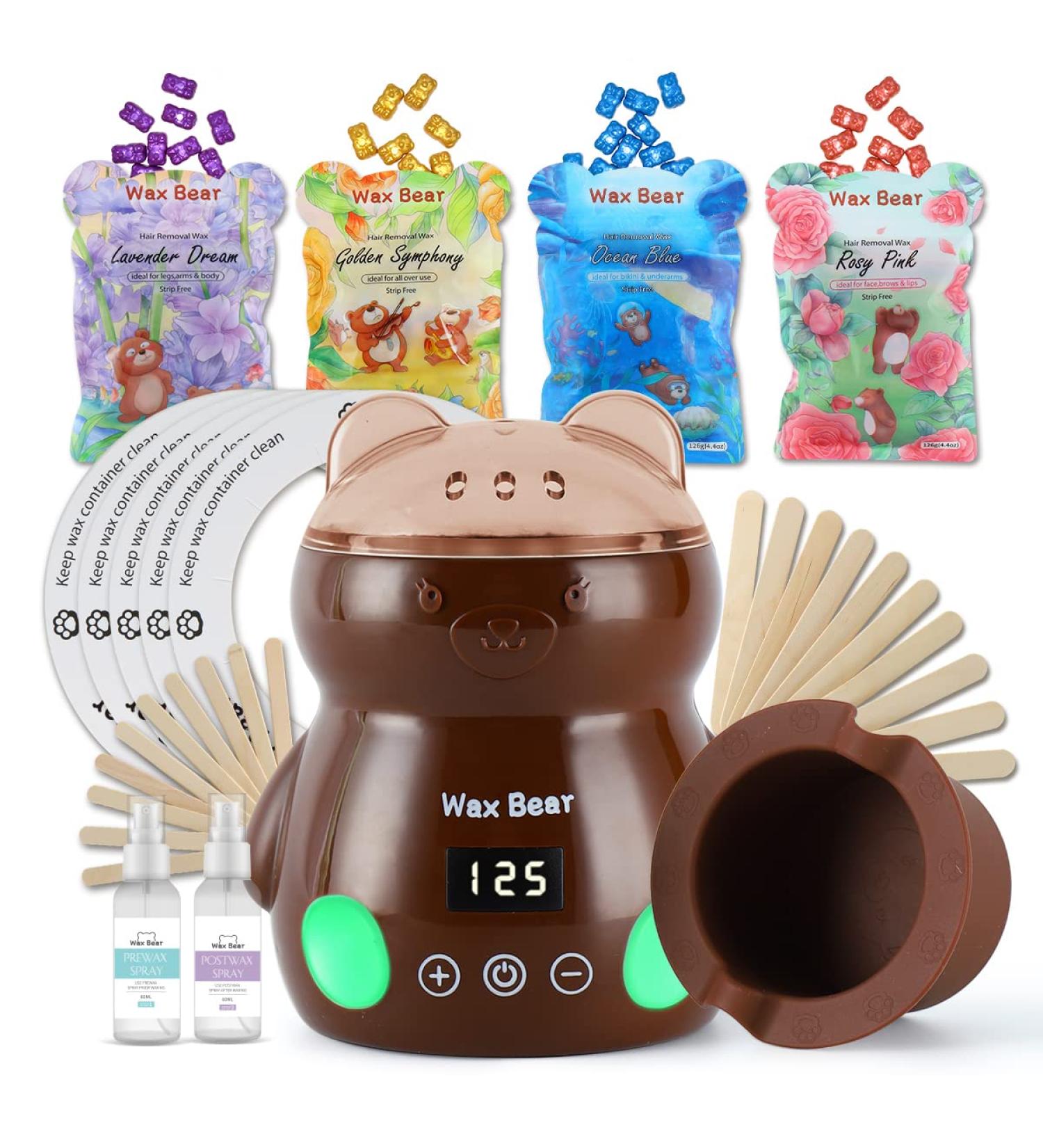 Waxing Kit Wax Warmer with Touch Screen Display and 4 Bags of Hard Wax Beans - Best Home Hair Removal Kit for Sensitive Skin Women - Buy Online on GoSupps.com