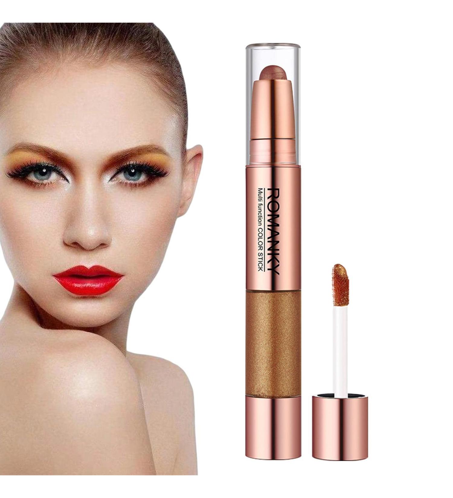 Shimmer Eyeshadow Stick | 2 in 1 Makeup Highlighter Cream Liquid Eyeshadow Stick Sets - Long Lasting Waterproof Make Up for Cheek Brow Bone and Eye Corner Frifer 06# - Buy Online on GoSupps.com